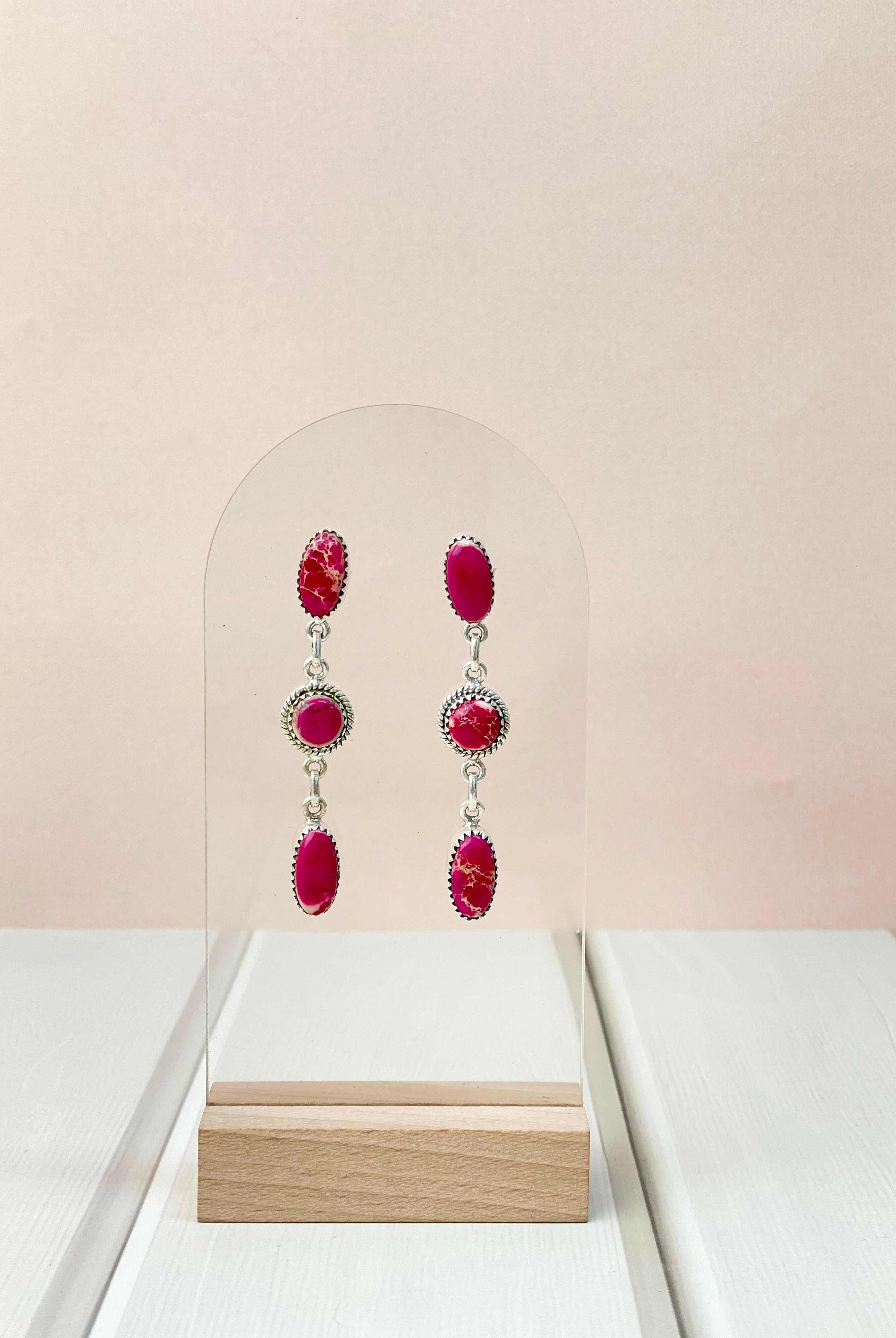 Desert Jasper Dangle Drop Multicolor Earrings-Earrings-Krush Kandy, Women's Online Fashion Boutique Located in Phoenix, Arizona (Scottsdale Area)