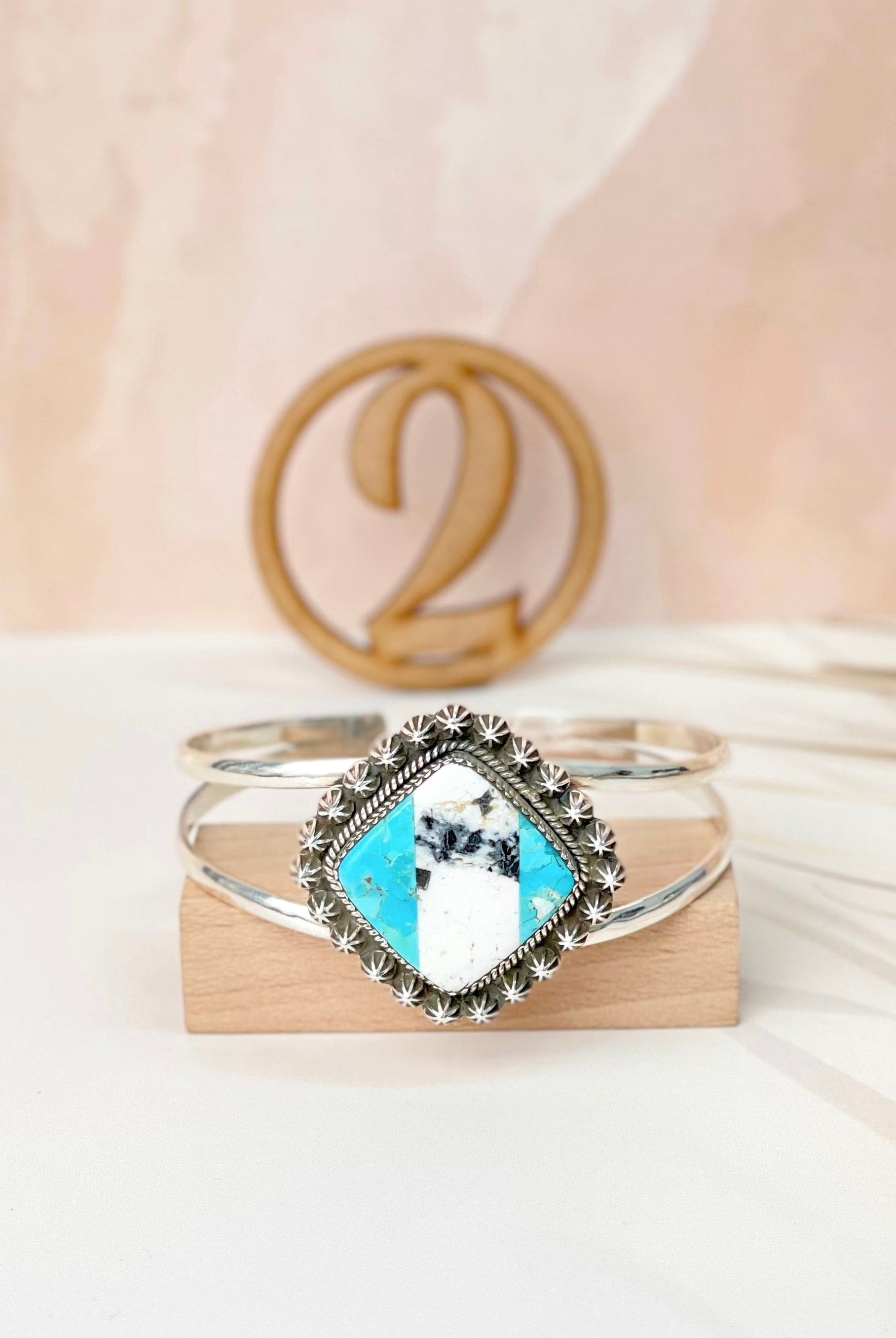 White Buffalo & Turquoise Slab Cuffs Bno. 7-Bracelets-Krush Kandy, Women's Online Fashion Boutique Located in Phoenix, Arizona (Scottsdale Area)