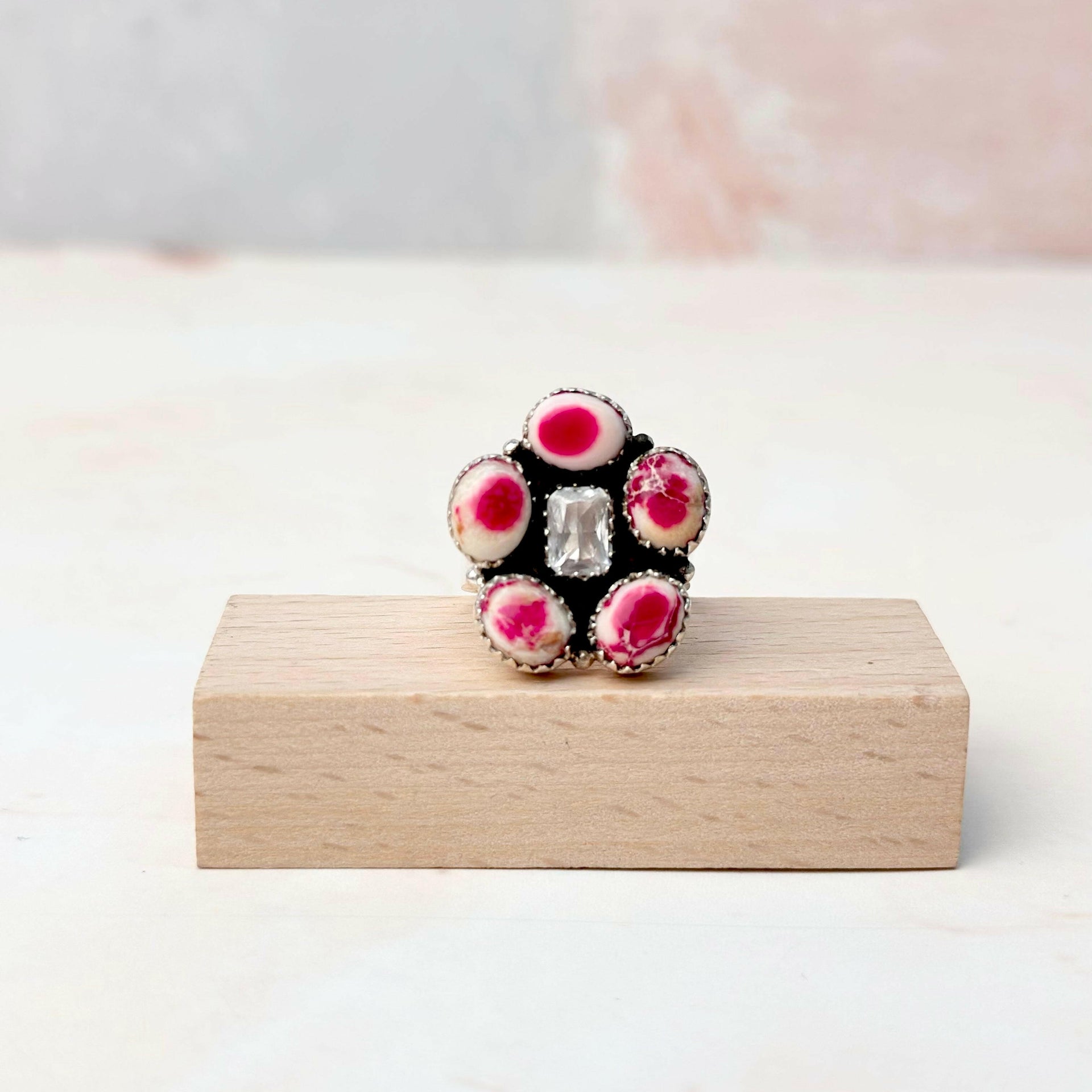 Desert Jasper Dainty Flower CZ Rings-Rings-Krush Kandy, Women's Online Fashion Boutique Located in Phoenix, Arizona (Scottsdale Area)