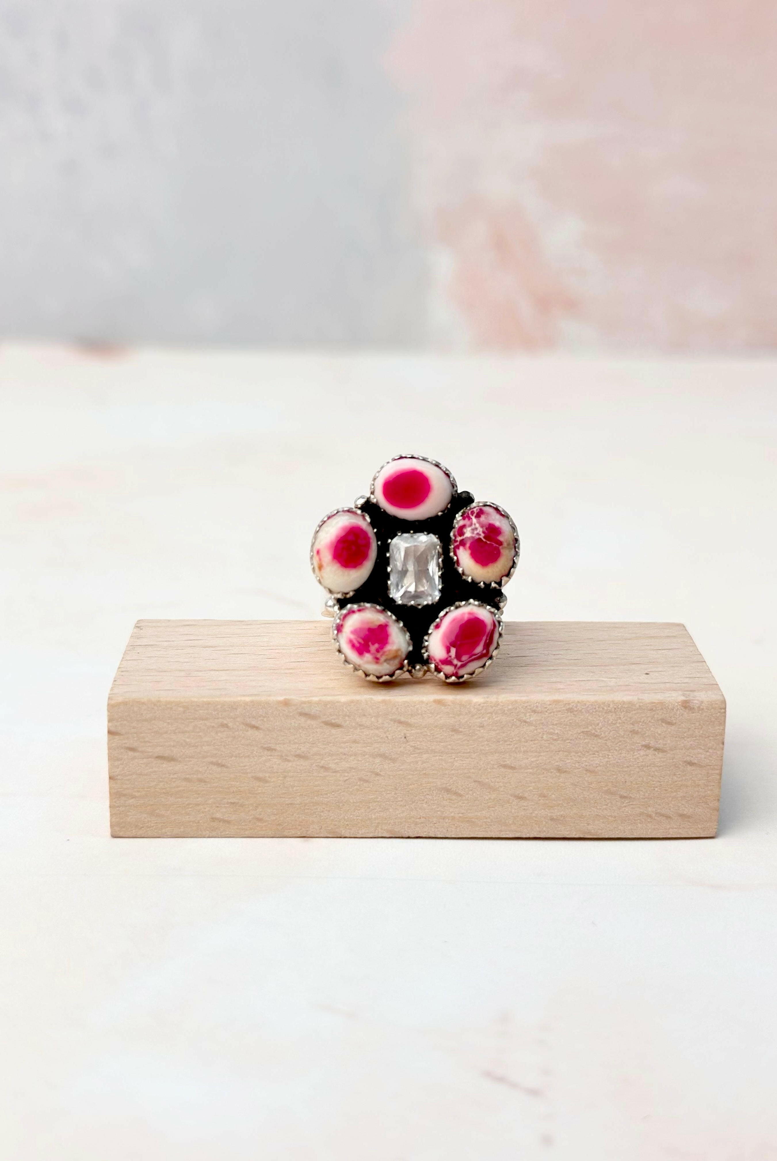 Desert Jasper Dainty Flower CZ Rings-Rings-Krush Kandy, Women's Online Fashion Boutique Located in Phoenix, Arizona (Scottsdale Area)
