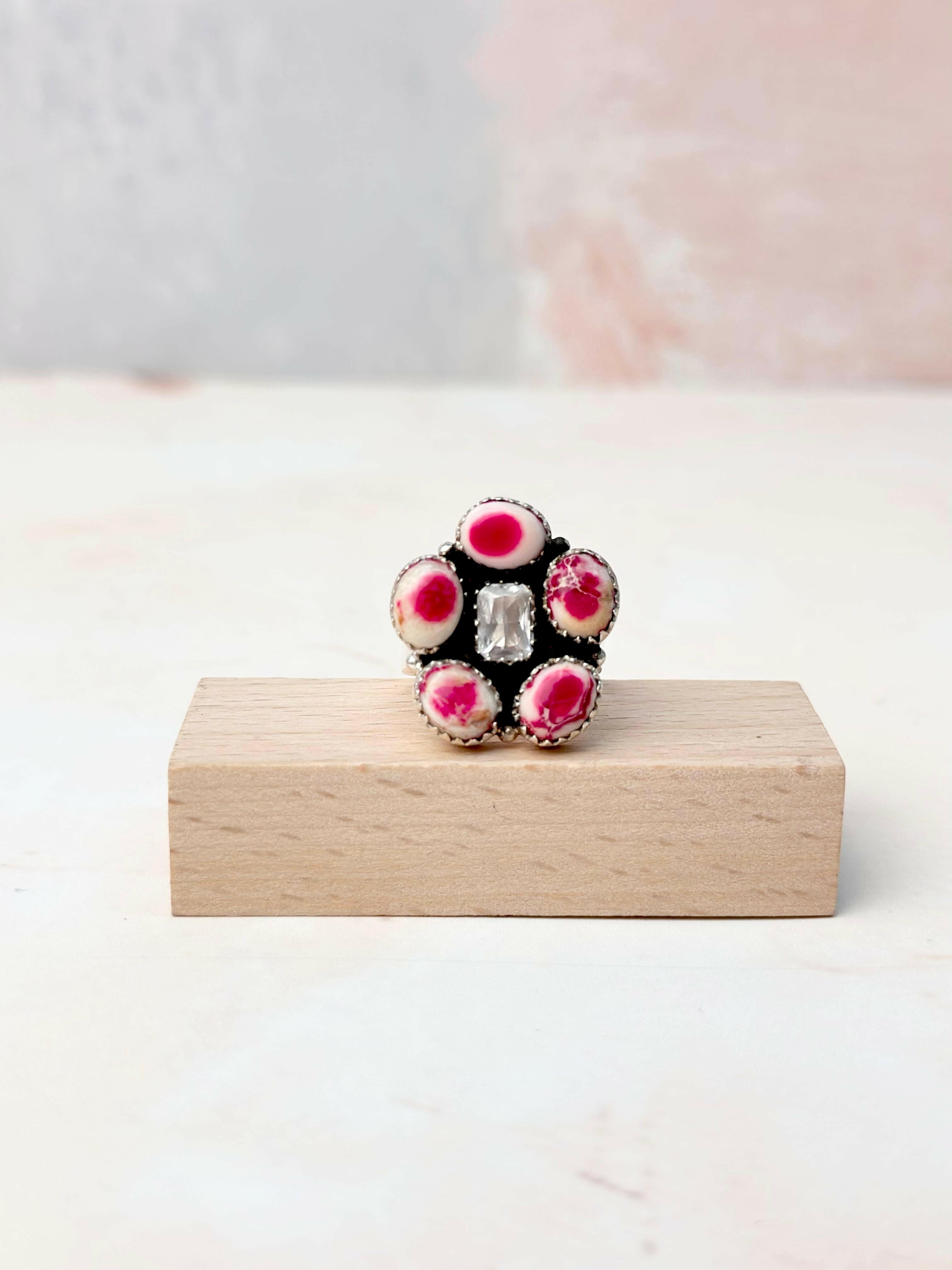 Desert Jasper Dainty Flower CZ Rings-Rings-Krush Kandy, Women's Online Fashion Boutique Located in Phoenix, Arizona (Scottsdale Area)