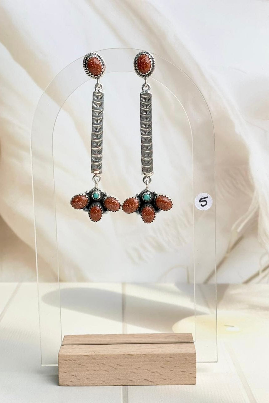 Boho Bar Stones Drop Dangle Earrings-Earrings-Krush Kandy, Women's Online Fashion Boutique Located in Phoenix, Arizona (Scottsdale Area)