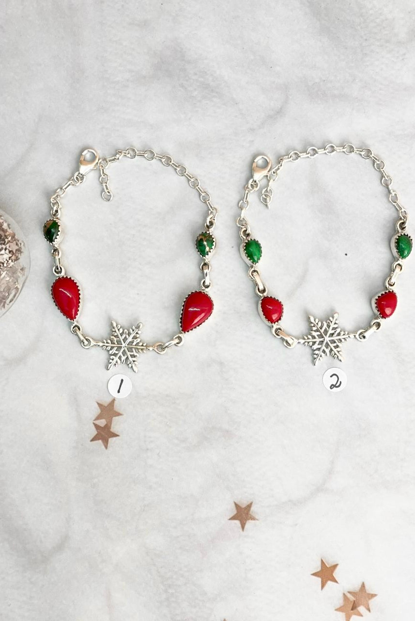 Christmas in Kandyland Snowflake Bracelet-Bracelets-Krush Kandy, Women's Online Fashion Boutique Located in Phoenix, Arizona (Scottsdale Area)
