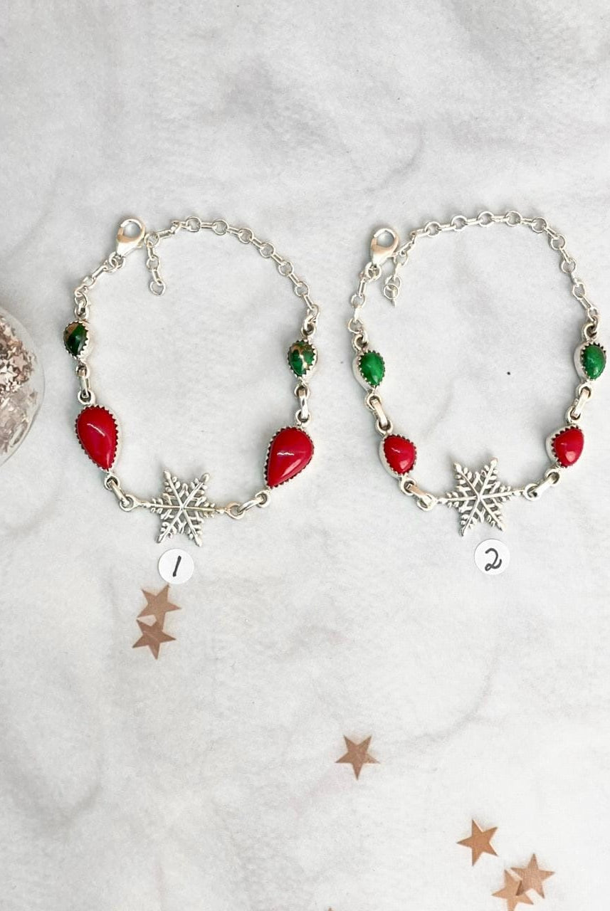 Christmas in Kandyland Snowflake Bracelet-Bracelets-Krush Kandy, Women's Online Fashion Boutique Located in Phoenix, Arizona (Scottsdale Area)
