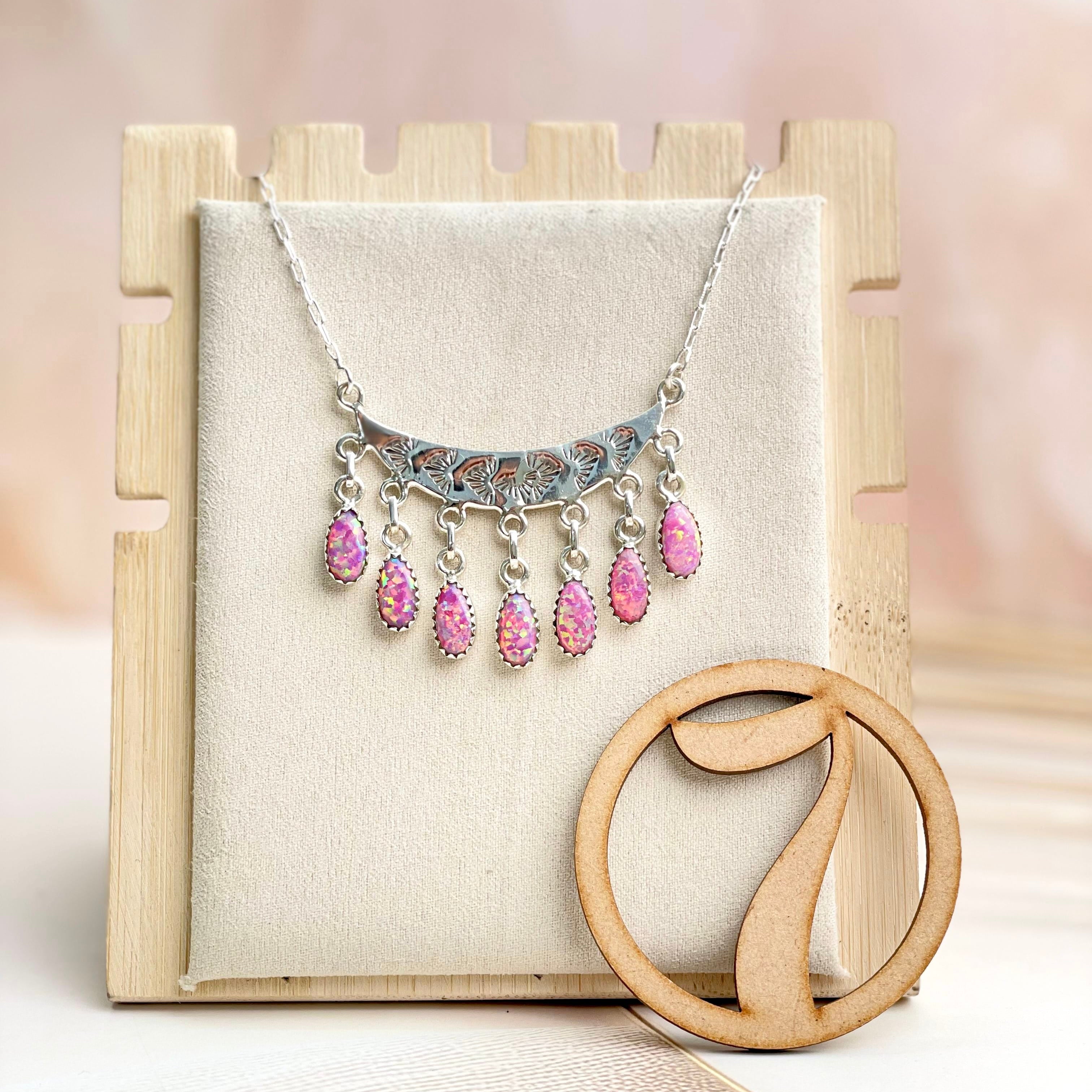 Boho Opal Tassels Necklace Sno 16-Necklaces-Krush Kandy, Women's Online Fashion Boutique Located in Phoenix, Arizona (Scottsdale Area)