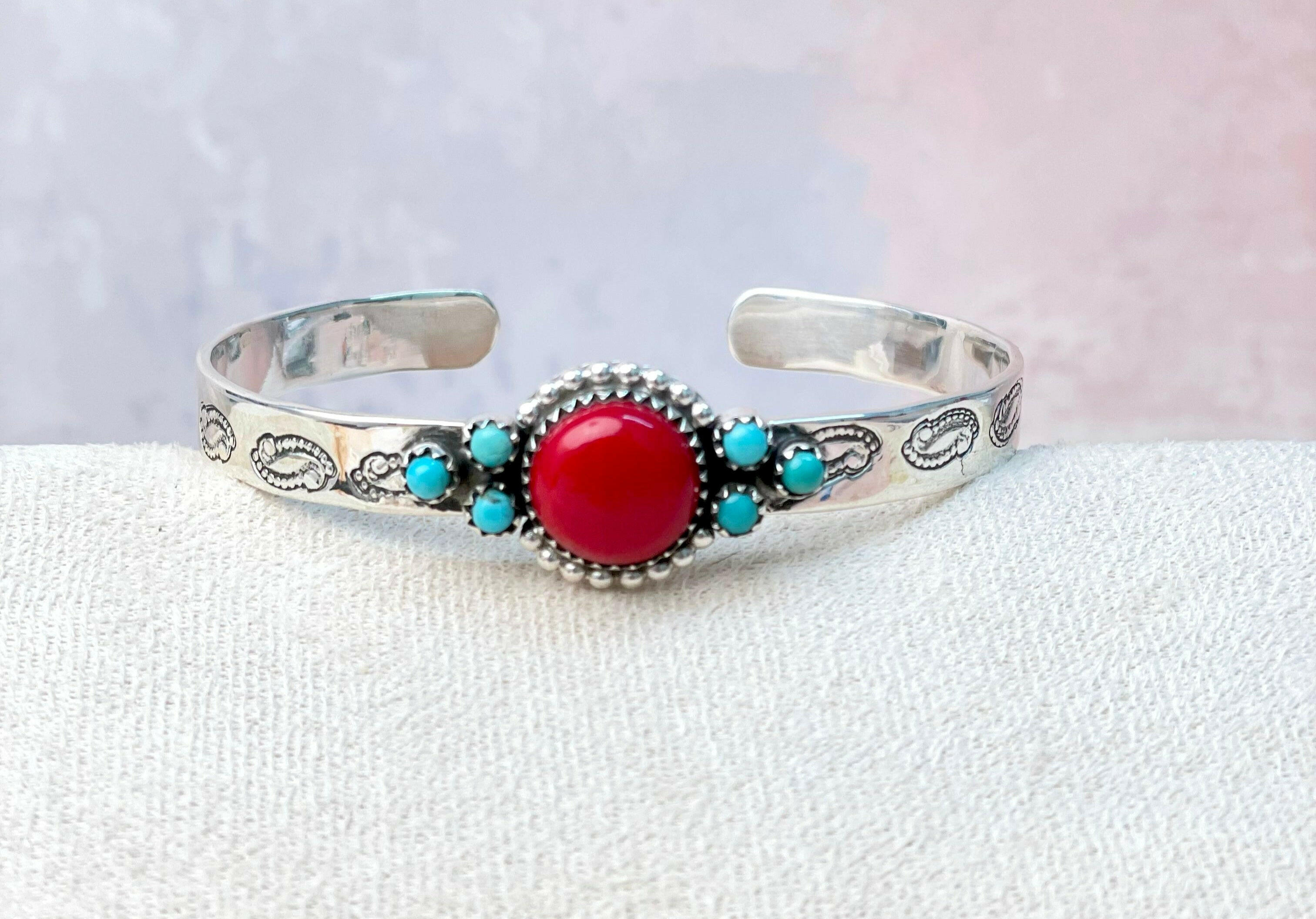 Rosarita Round Bar Turquoise Cuff-Bracelets-Krush Kandy, Women's Online Fashion Boutique Located in Phoenix, Arizona (Scottsdale Area)