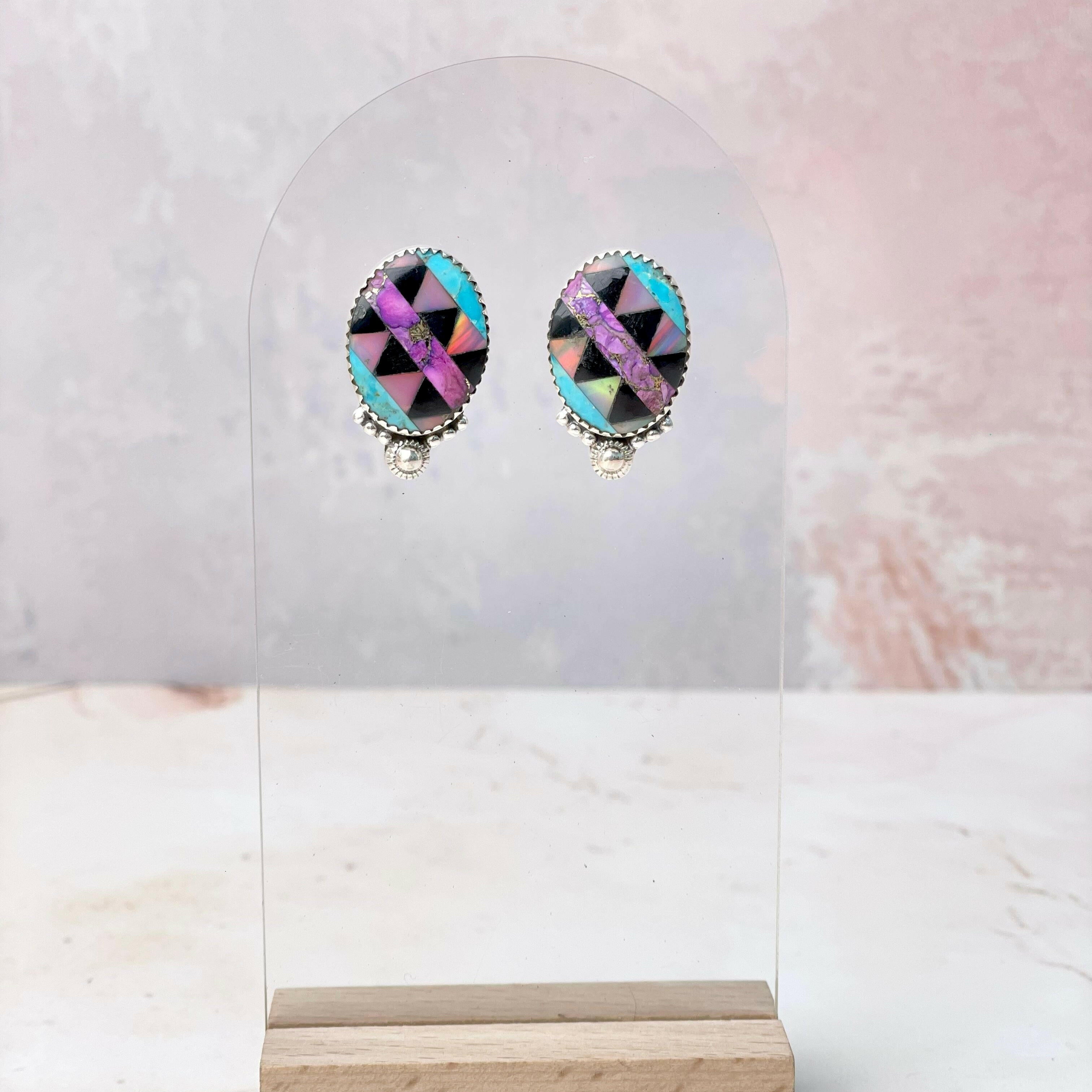 Aztec Multi Colored Studs-Earrings-Krush Kandy, Women's Online Fashion Boutique Located in Phoenix, Arizona (Scottsdale Area)