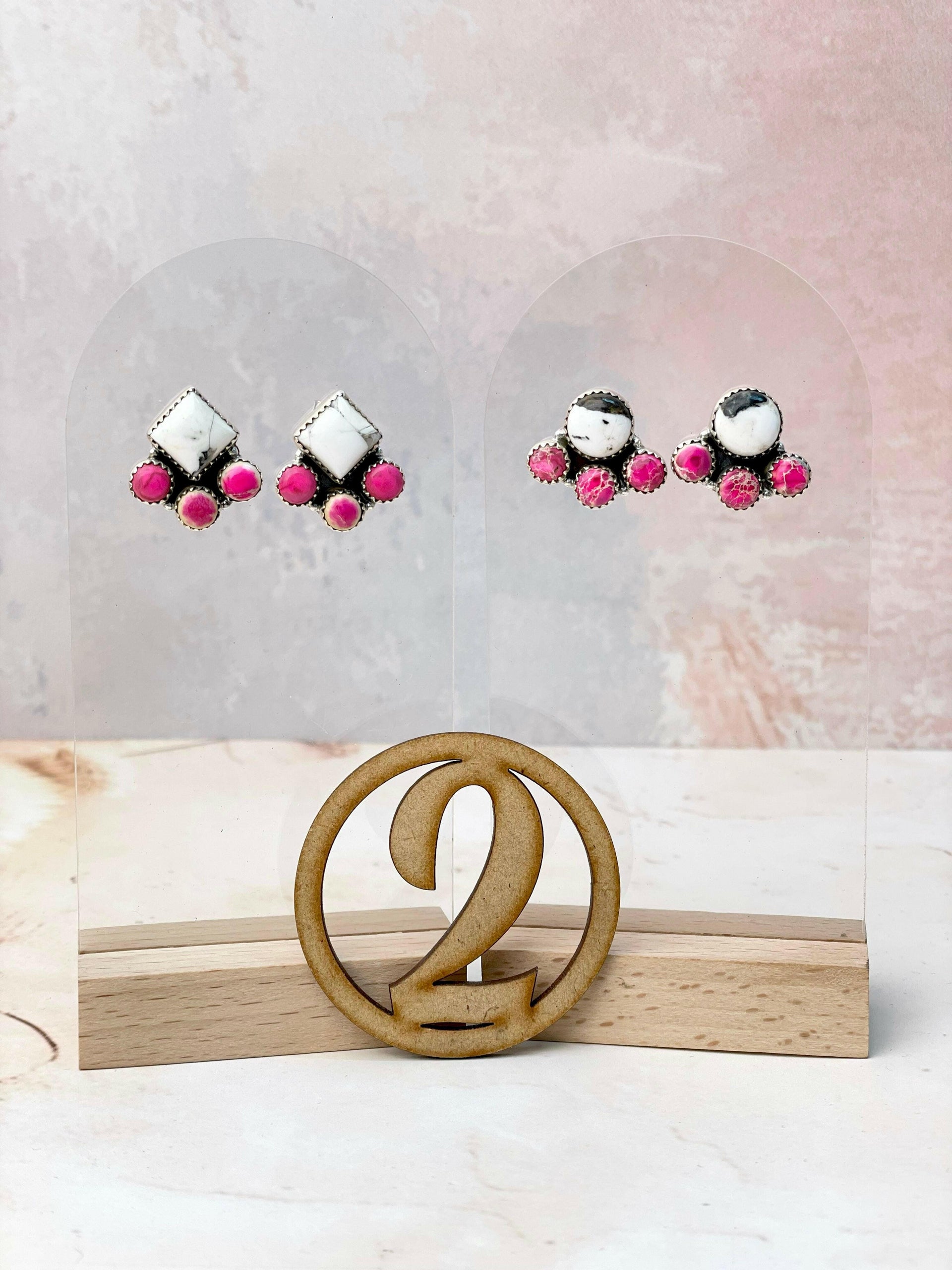 White Buffalo and Jasper Studs-Earrings-Krush Kandy, Women's Online Fashion Boutique Located in Phoenix, Arizona (Scottsdale Area)