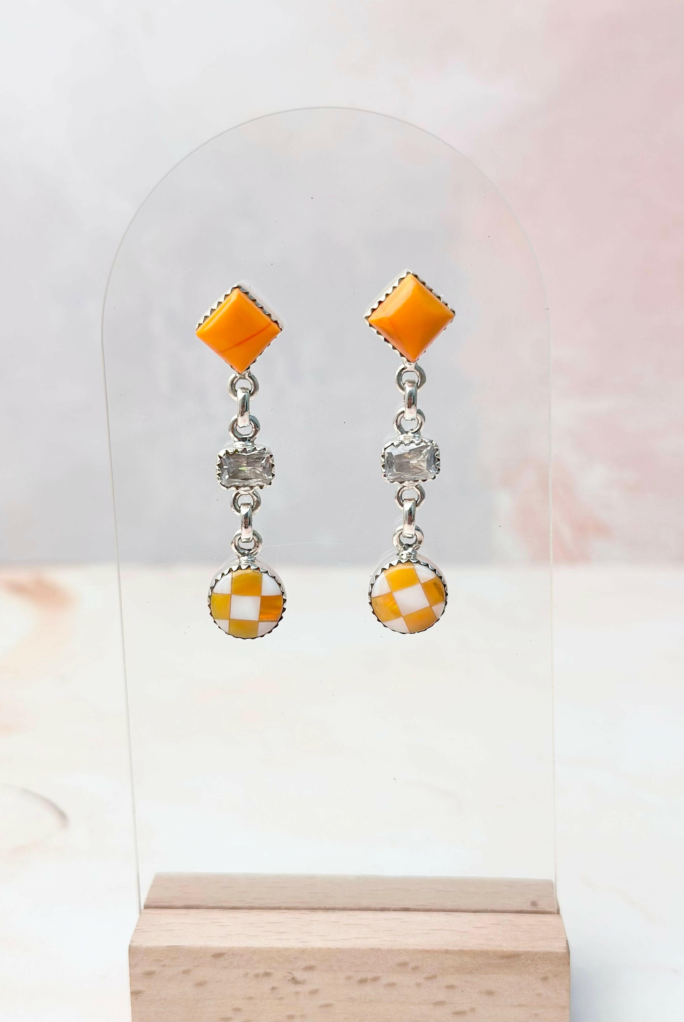 Tangerine Crystal Martini Rosarita Earrings-Earrings-Krush Kandy, Women's Online Fashion Boutique Located in Phoenix, Arizona (Scottsdale Area)