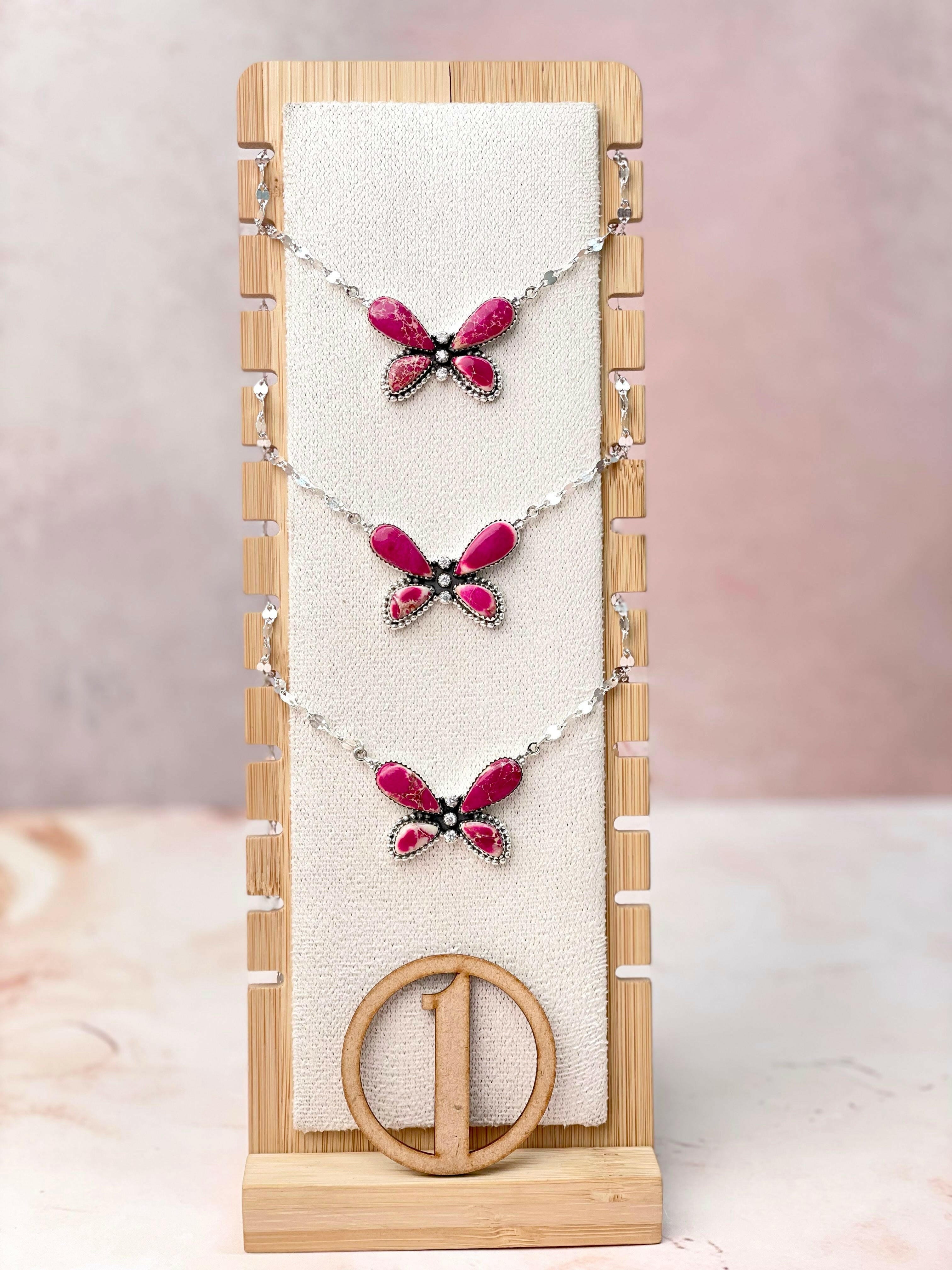 Desert Butterfly Jasper & Crystal Necklace-Necklaces-Krush Kandy, Women's Online Fashion Boutique Located in Phoenix, Arizona (Scottsdale Area)