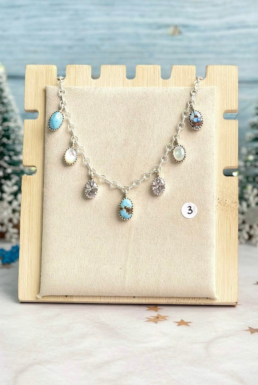 Winter Frost Golden Hills Stone Drops Necklace-Necklaces-Krush Kandy, Women's Online Fashion Boutique Located in Phoenix, Arizona (Scottsdale Area)