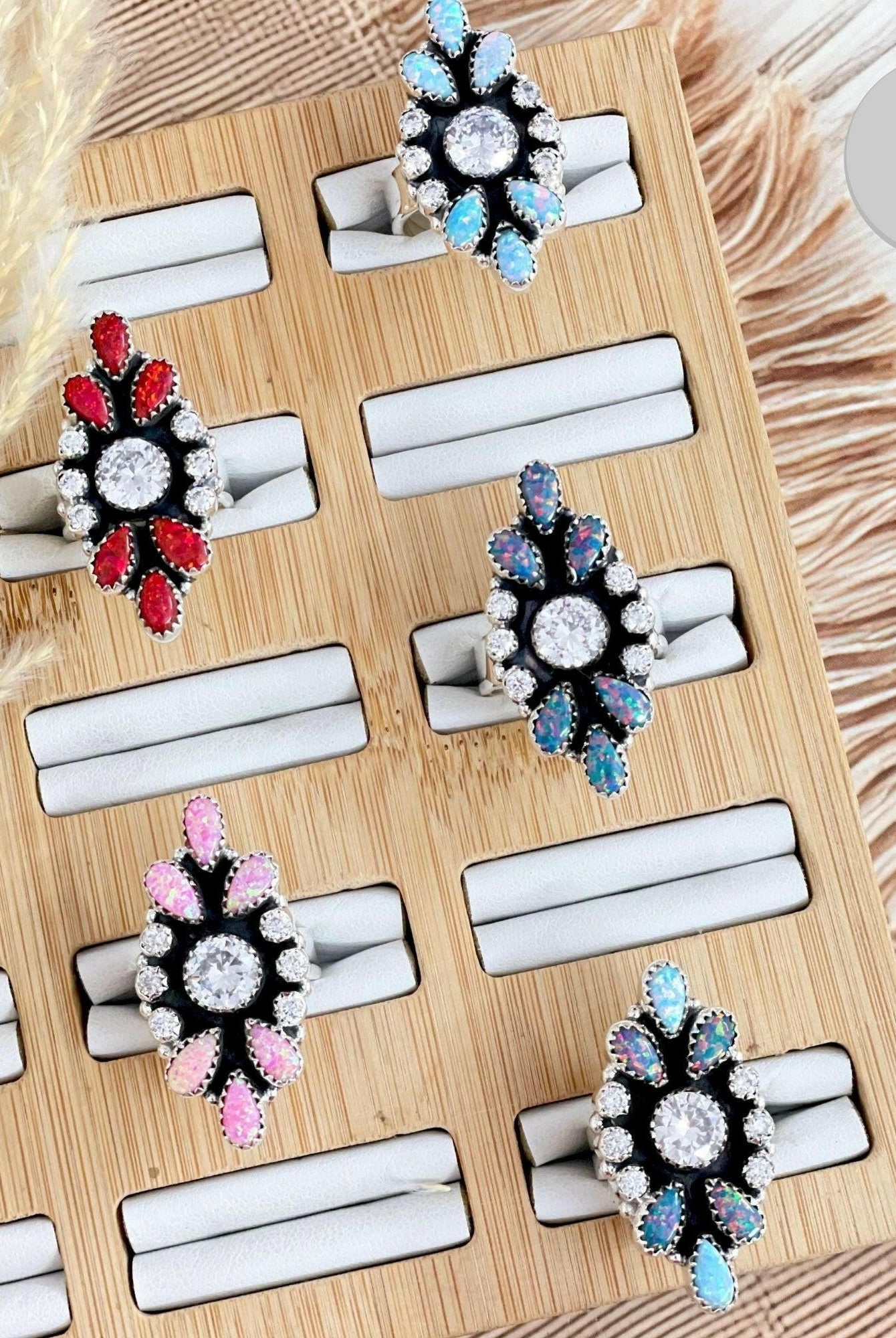 Pretty In Opal Stone Rings-Ring Sizers-Krush Kandy, Women's Online Fashion Boutique Located in Phoenix, Arizona (Scottsdale Area)