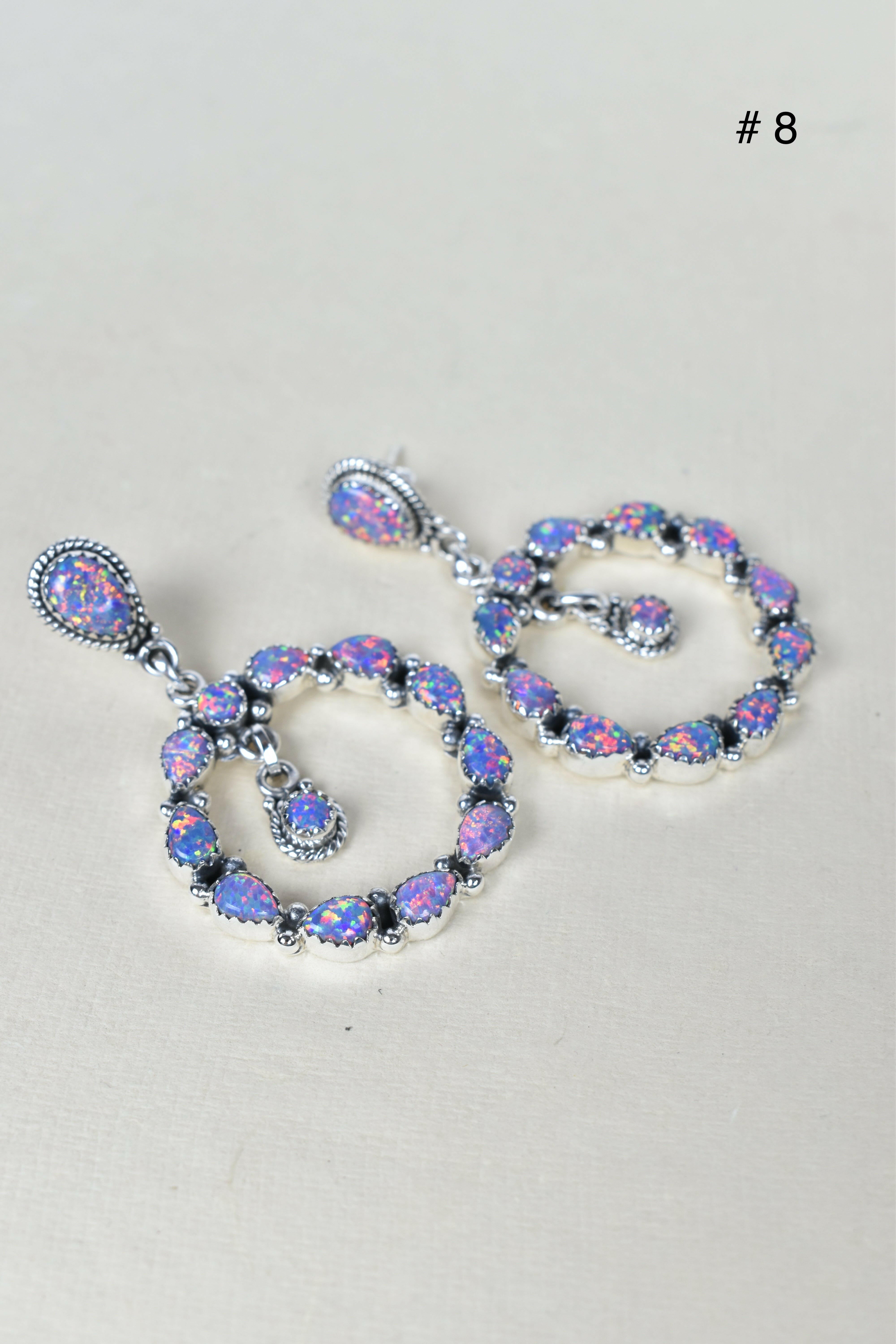 Jeweled Hoop Swing Sterling Silver Earrings-Drop Earrings-Krush Kandy, Women's Online Fashion Boutique Located in Phoenix, Arizona (Scottsdale Area)