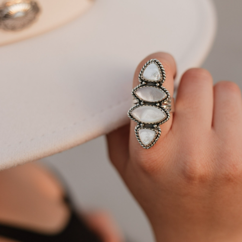Krush Exclusive White Shell Crawler Ring-Crawler Rings-Krush Kandy, Women's Online Fashion Boutique Located in Phoenix, Arizona (Scottsdale Area)