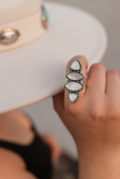 Krush Exclusive White Shell Crawler Ring-Crawler Rings-Krush Kandy, Women's Online Fashion Boutique Located in Phoenix, Arizona (Scottsdale Area)