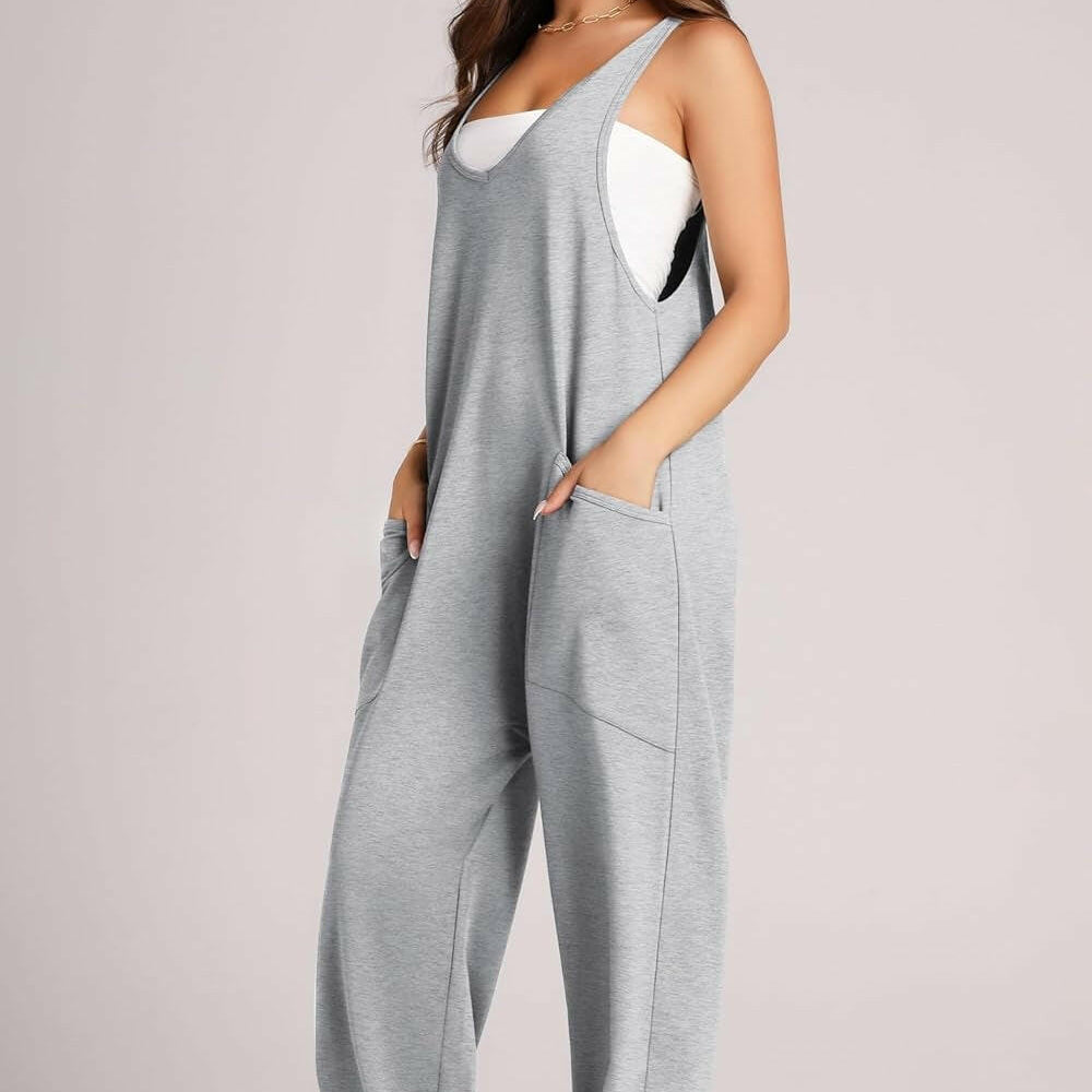 Lovelet Wide Strap Jumpsuit with Pockets-Krush Kandy, Women's Online Fashion Boutique Located in Phoenix, Arizona (Scottsdale Area)
