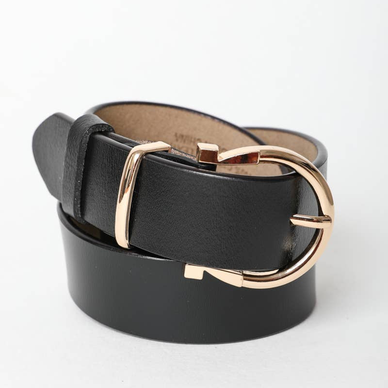 Chic Horseshoe Gold Buckle Belt