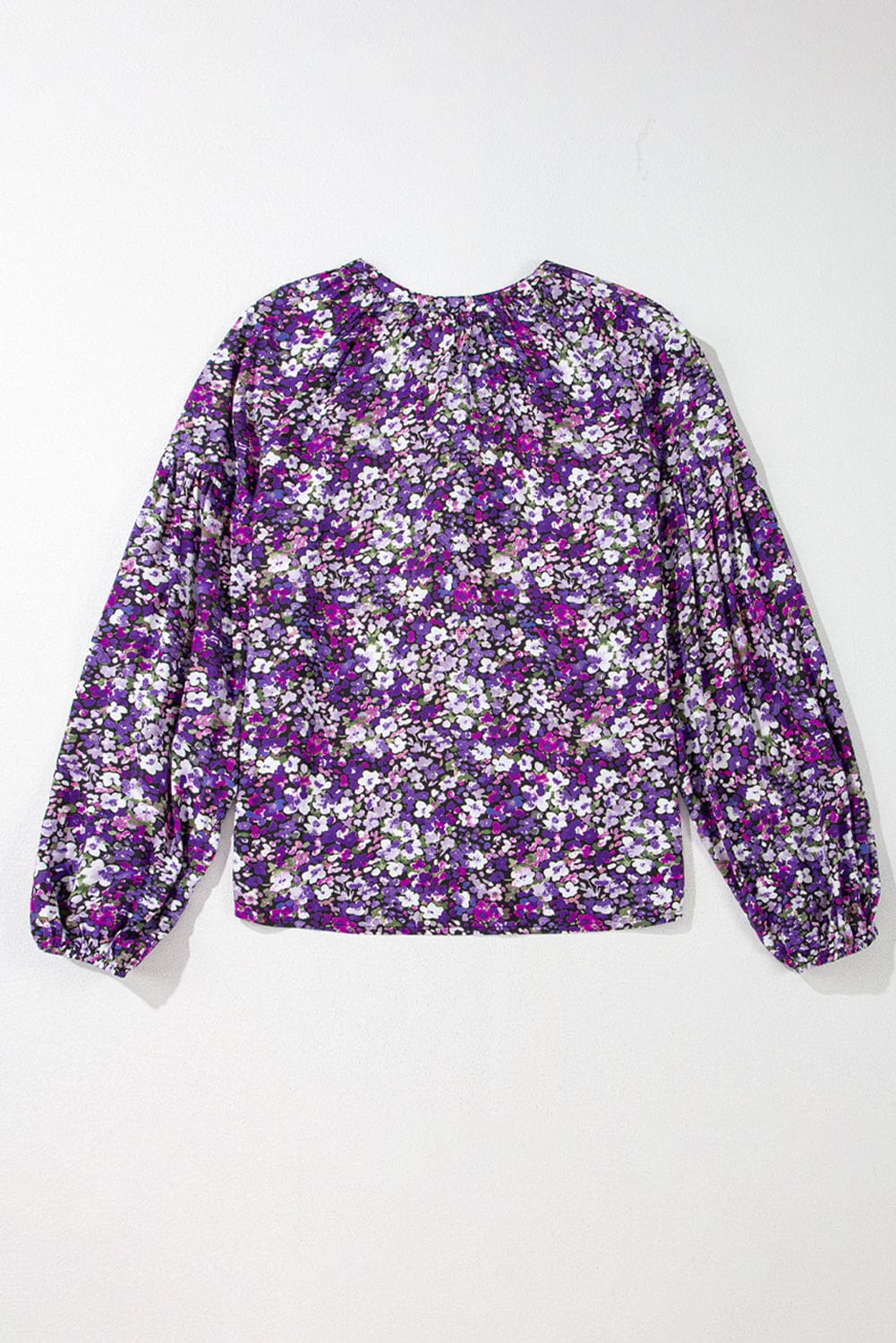 Purple Floral Tassel Tie-Front Blouse-Tops-Krush Kandy, Women's Online Fashion Boutique Located in Phoenix, Arizona (Scottsdale Area)