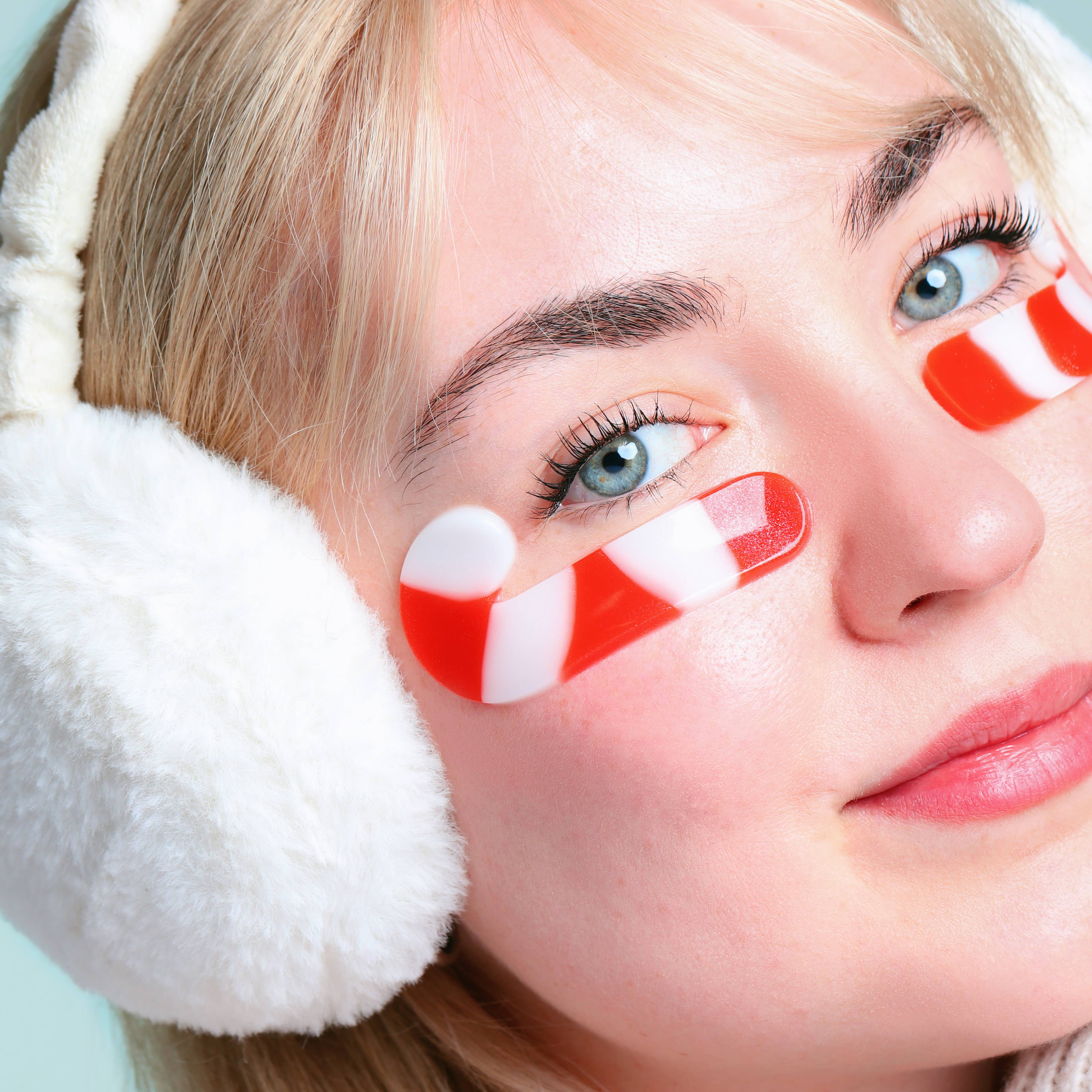 Christmas Holiday Candy Cane Cutie Depuffing Undereye Masks-Accessories-Krush Kandy, Women's Online Fashion Boutique Located in Phoenix, Arizona (Scottsdale Area)