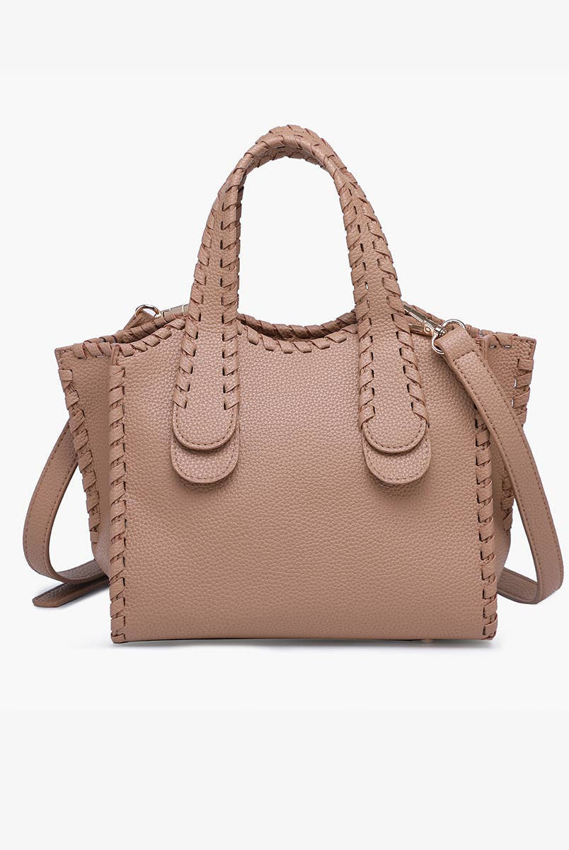Marla Whipstitch Satchel Tote Bag-handbags-Krush Kandy, Women's Online Fashion Boutique Located in Phoenix, Arizona (Scottsdale Area)