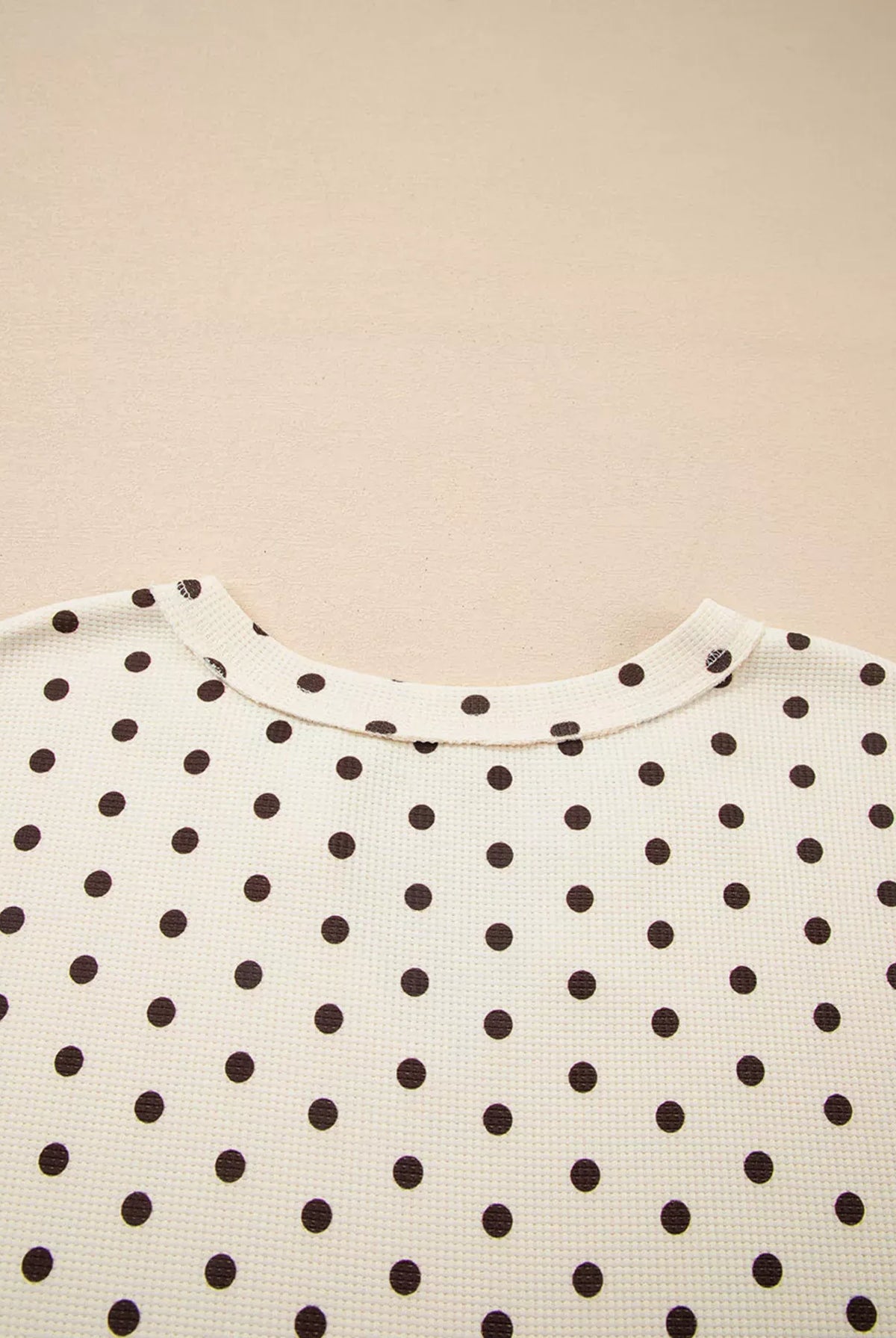 Polka Dot Notched Long Sleeve Top and Drawstring Joggers Lounge Set-Loungewear-Krush Kandy, Women's Online Fashion Boutique Located in Phoenix, Arizona (Scottsdale Area)