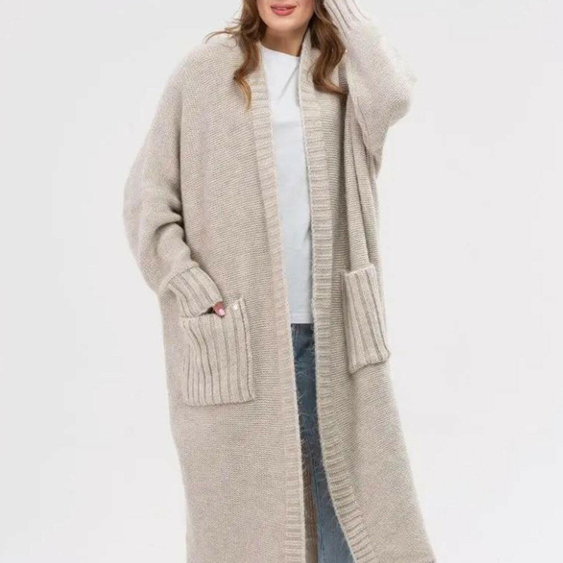 Pocketed Open Front Long Sleeve Longline Cardigan-Krush Kandy, Women's Online Fashion Boutique Located in Phoenix, Arizona (Scottsdale Area)