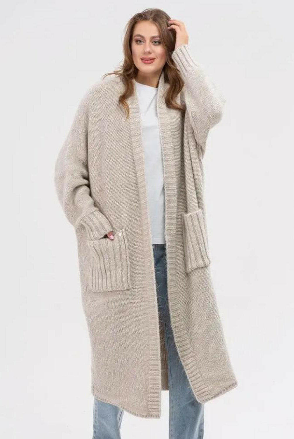 Pocketed Open Front Long Sleeve Longline Cardigan-Krush Kandy, Women's Online Fashion Boutique Located in Phoenix, Arizona (Scottsdale Area)