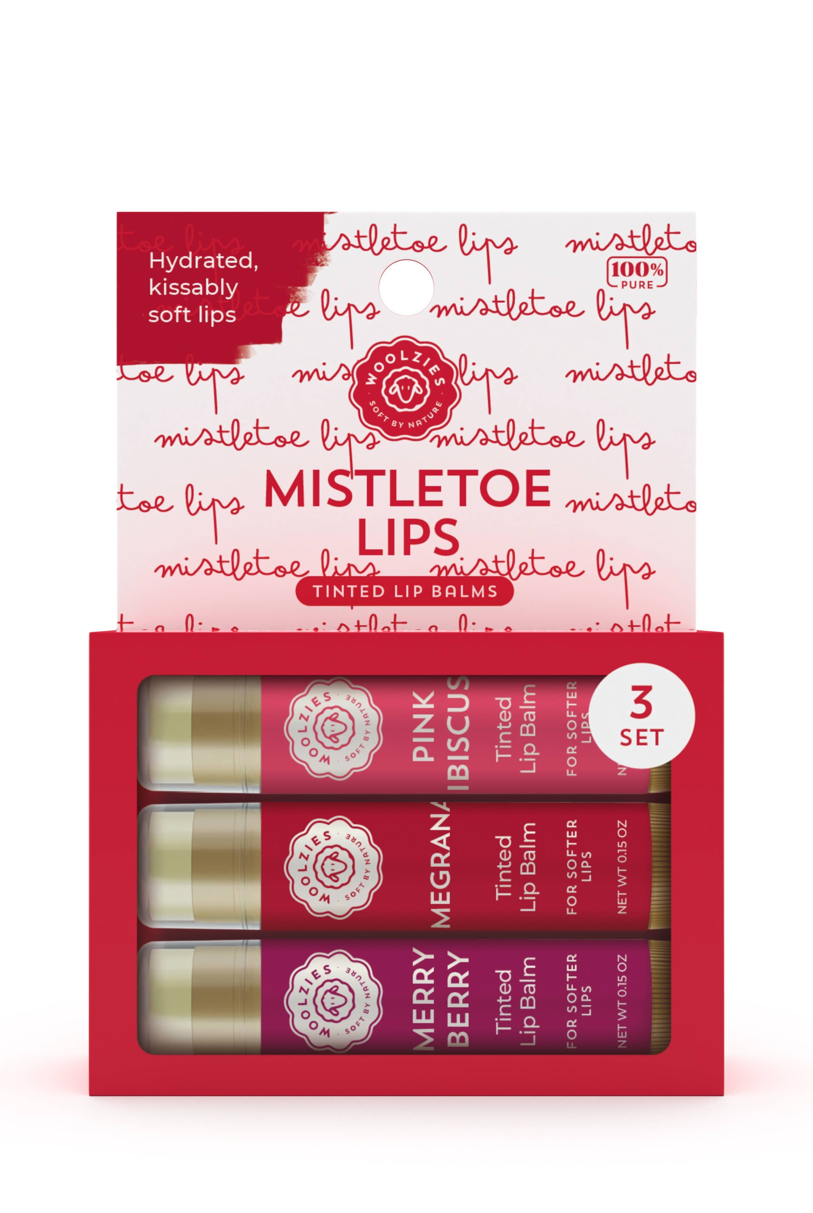 Mistletoe Lips Tinted Lip Balm set Of 3-Accessories-Krush Kandy, Women's Online Fashion Boutique Located in Phoenix, Arizona (Scottsdale Area)