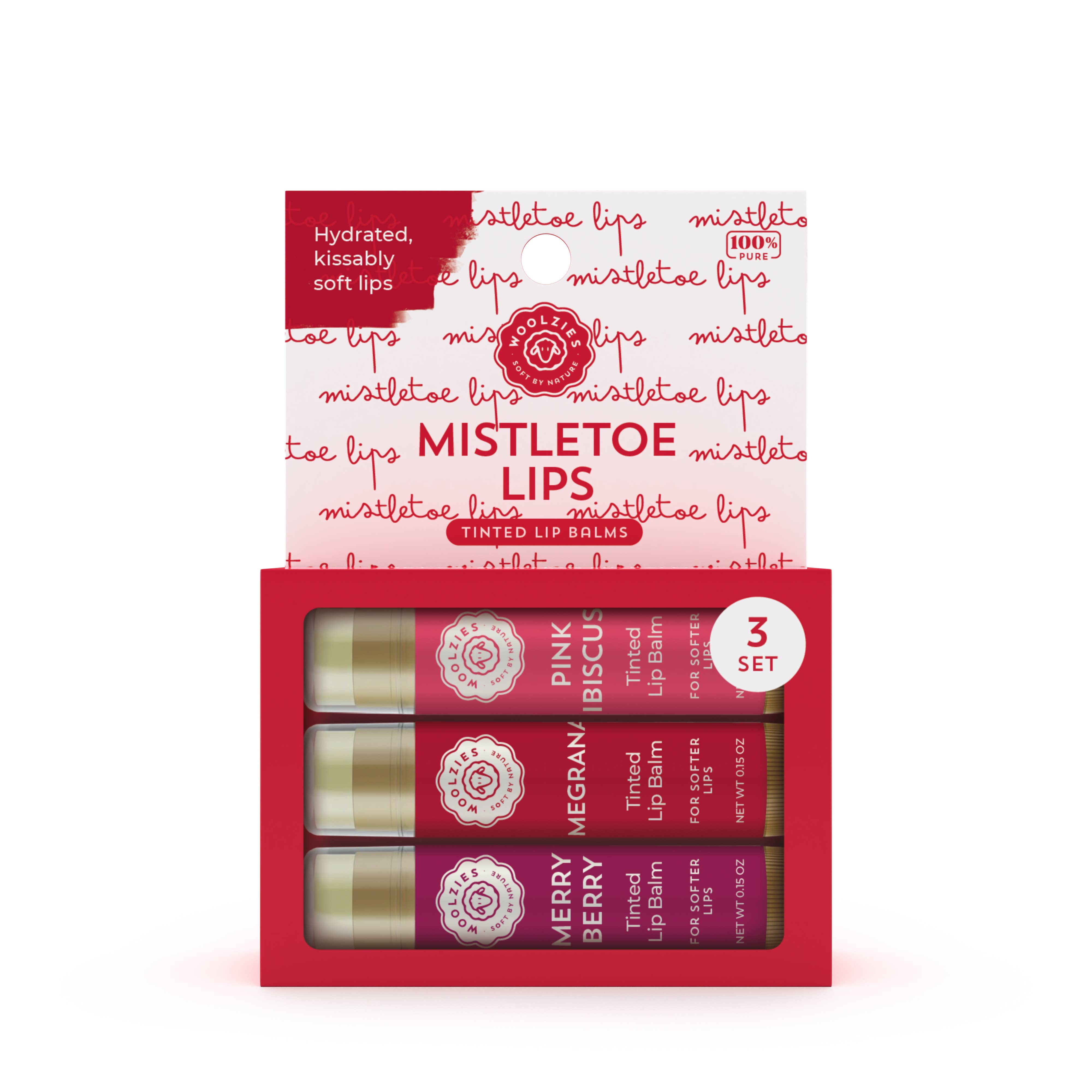 Mistletoe Lips Tinted Lip Balm set Of 3-Accessories-Krush Kandy, Women's Online Fashion Boutique Located in Phoenix, Arizona (Scottsdale Area)