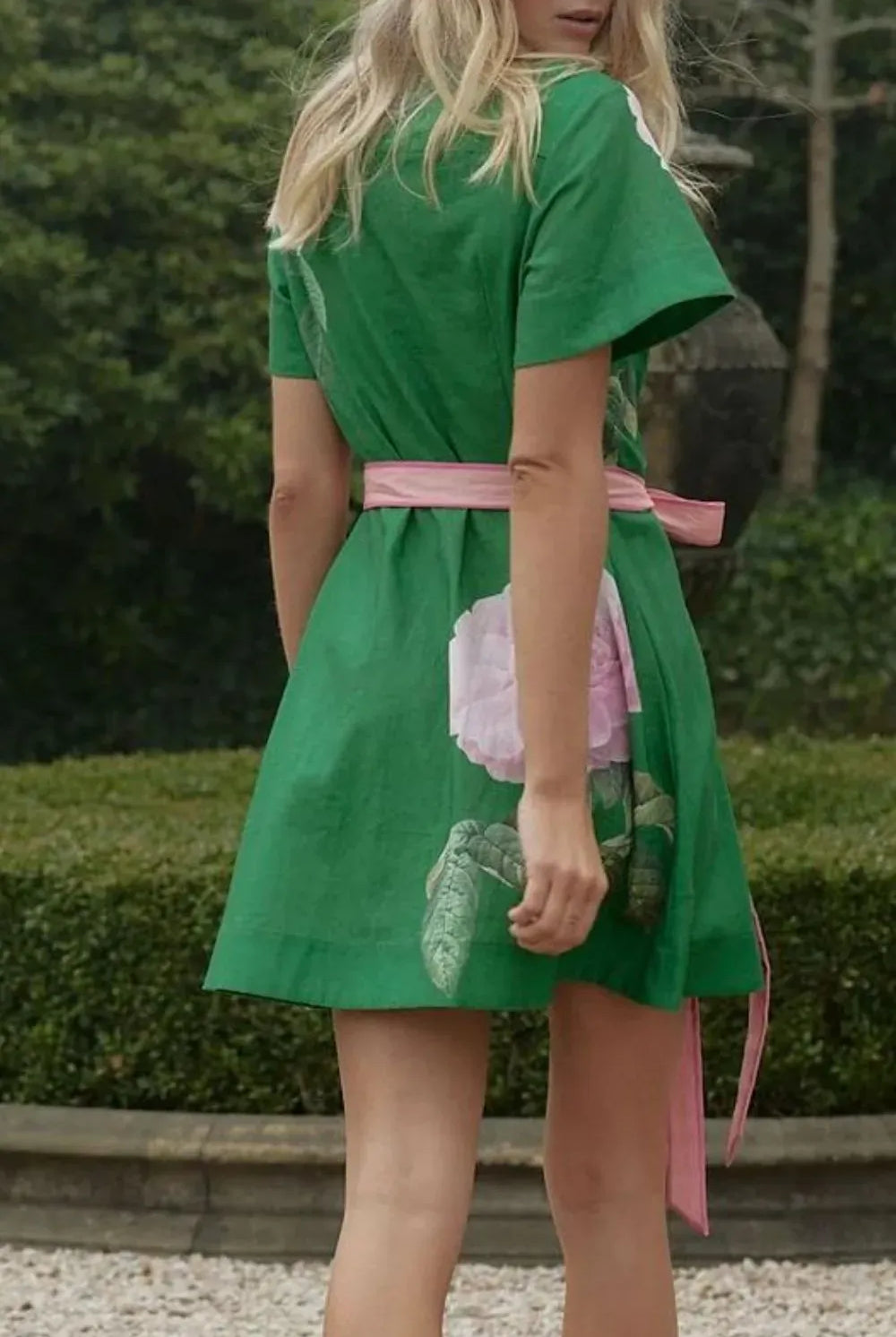 Printed Tie Waist Short Sleeve Dress-dresses-Krush Kandy, Women's Online Fashion Boutique Located in Phoenix, Arizona (Scottsdale Area)