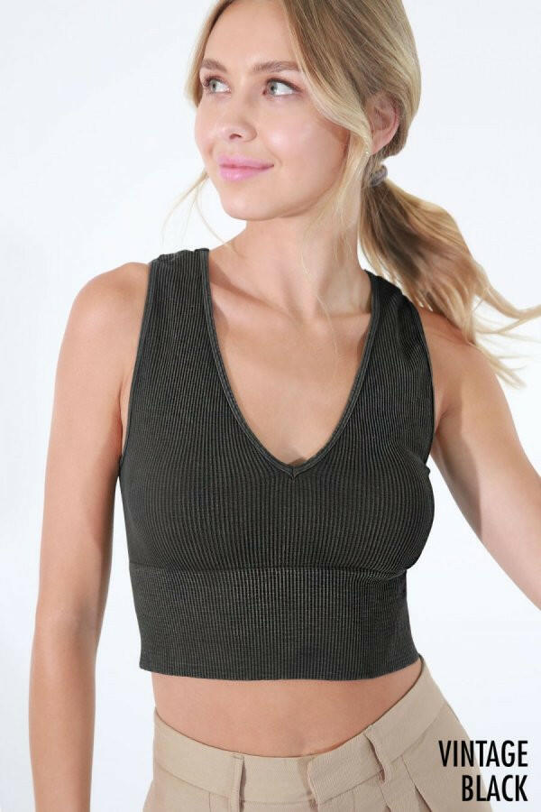 NikiBiki Vintage Plunge V-Neck Top-Tanks-Krush Kandy, Women's Online Fashion Boutique Located in Phoenix, Arizona (Scottsdale Area)