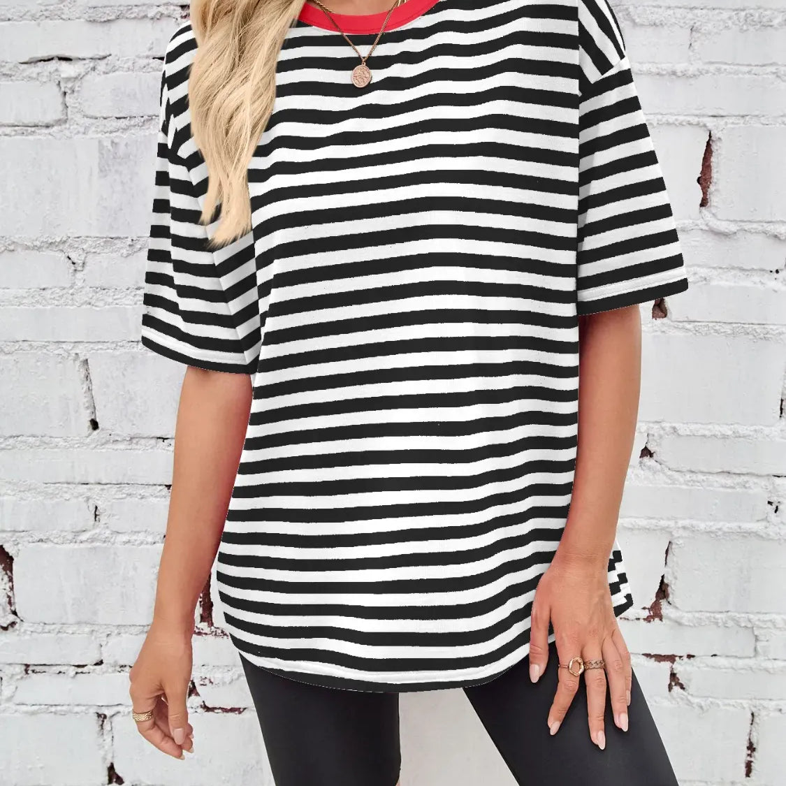 Neon Pop Stripe Oversized Tee-Tops-Krush Kandy, Women's Online Fashion Boutique Located in Phoenix, Arizona (Scottsdale Area)