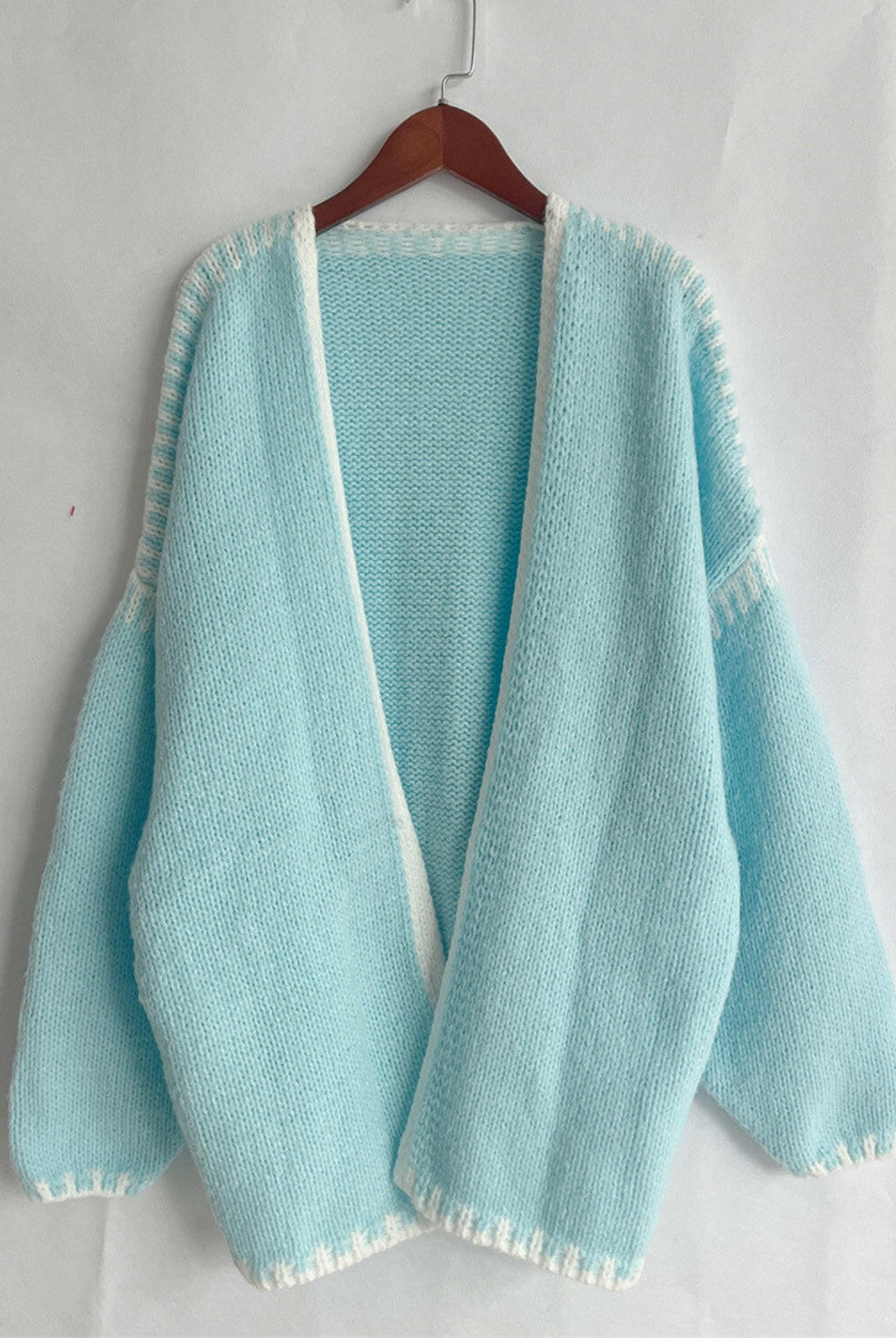 Contrast Open Front Dropped Shoulder Cardigan-Cardigan-Krush Kandy, Women's Online Fashion Boutique Located in Phoenix, Arizona (Scottsdale Area)
