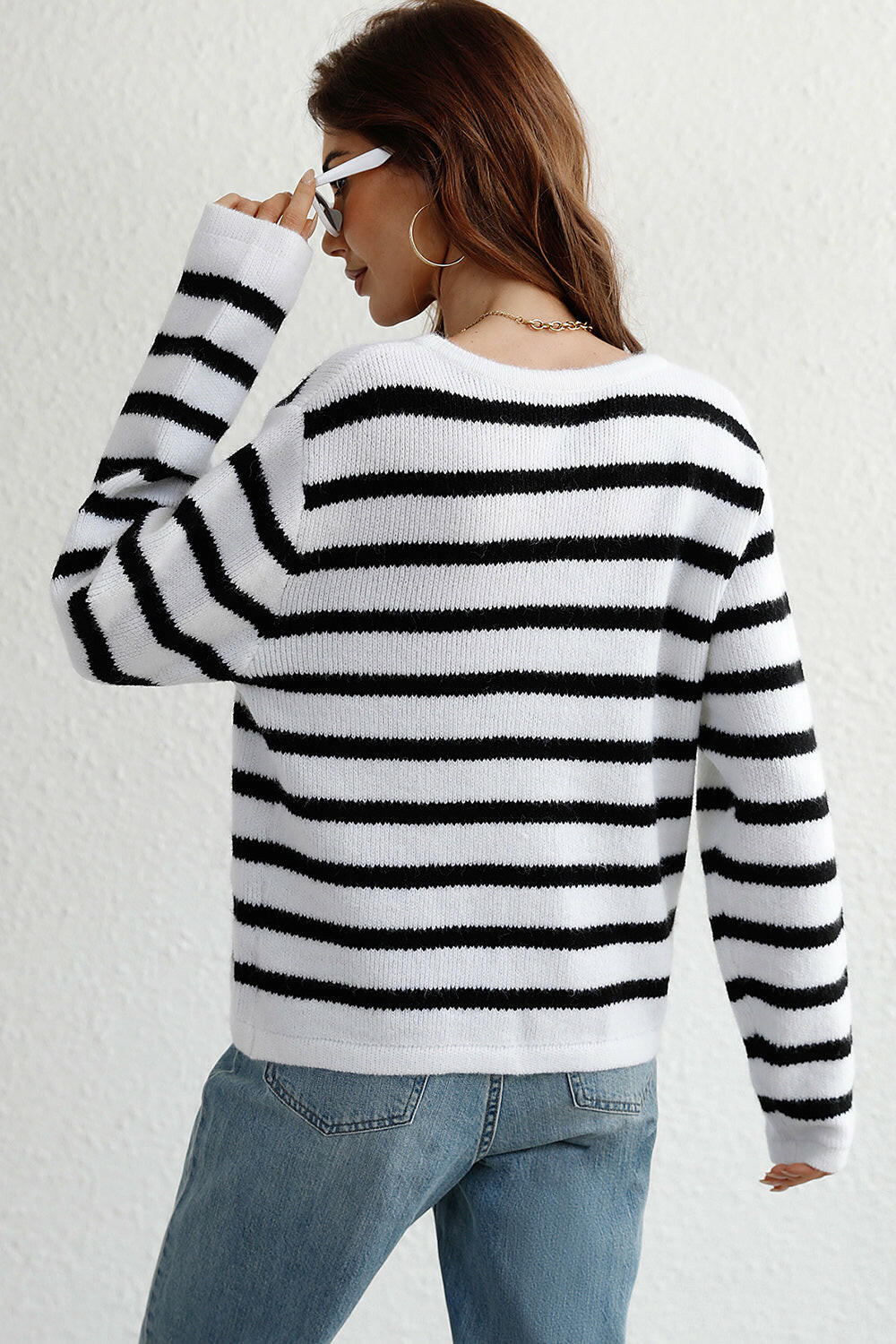 Striped Button Down Long Sleeve Cardigan-Krush Kandy, Women's Online Fashion Boutique Located in Phoenix, Arizona (Scottsdale Area)