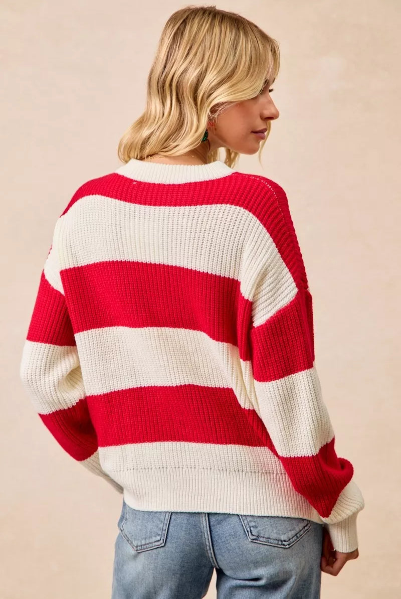 BiBi Christmas Merry Lettering Sweater-Sweater-Krush Kandy, Women's Online Fashion Boutique Located in Phoenix, Arizona (Scottsdale Area)