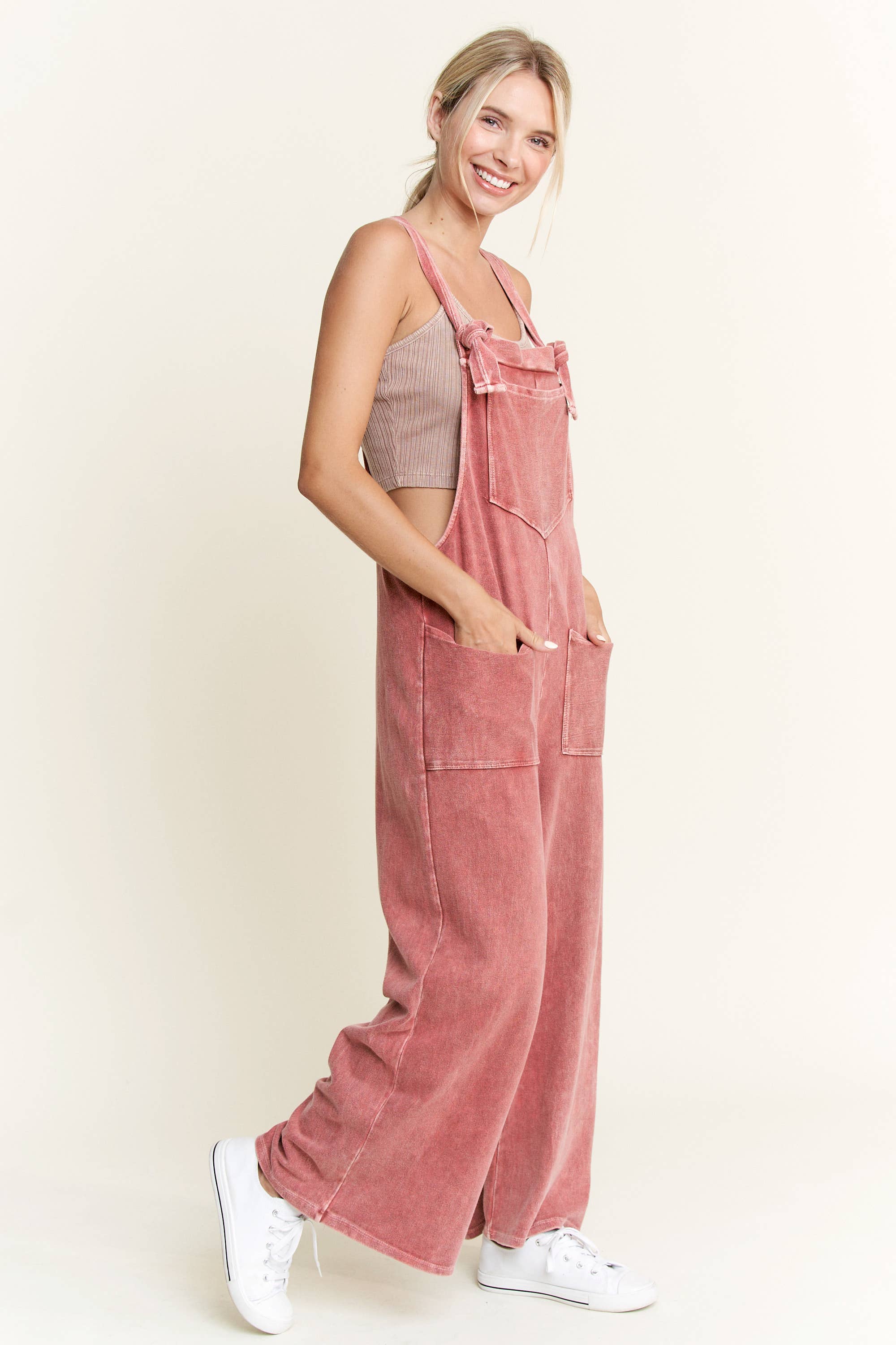 Mineral Wash Cotton Twill Jumpsuits-Jumpsuits & Rompers-Krush Kandy, Women's Online Fashion Boutique Located in Phoenix, Arizona (Scottsdale Area)
