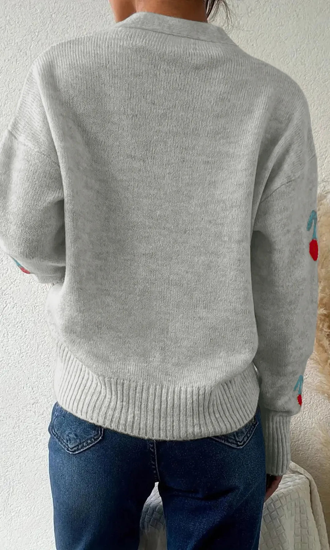 Cherry Button-Up Knit Cardigan-Tops-Krush Kandy, Women's Online Fashion Boutique Located in Phoenix, Arizona (Scottsdale Area)