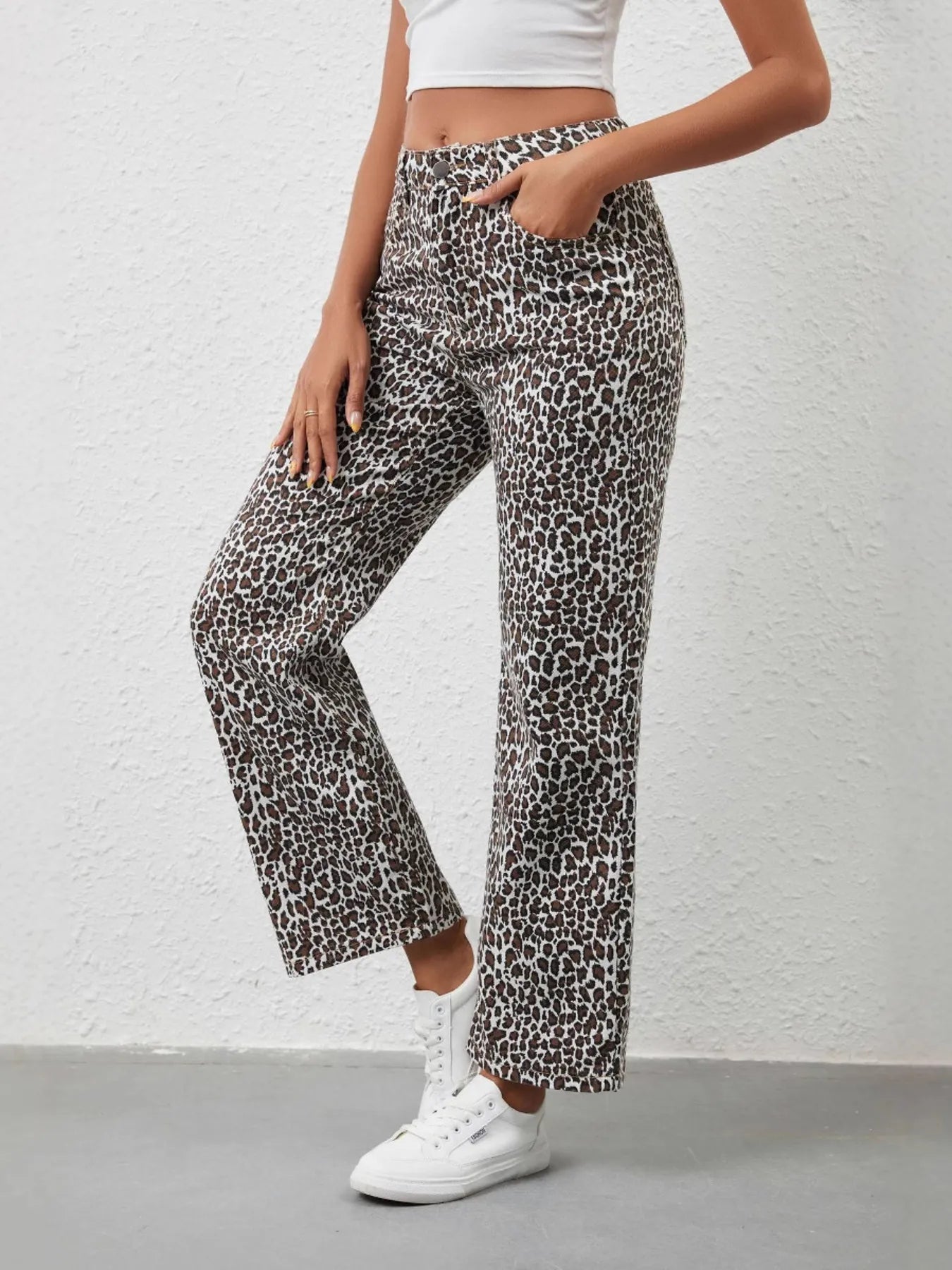 Leopard Print Wide Leg Jeans-Krush Kandy, Women's Online Fashion Boutique Located in Phoenix, Arizona (Scottsdale Area)
