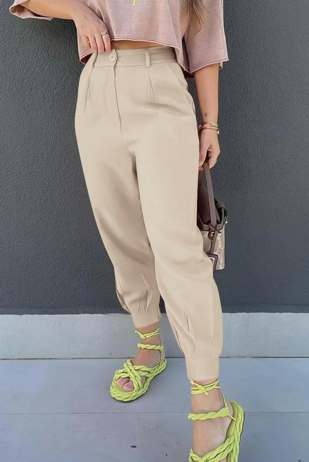 High Waist Cropped Pants-Krush Kandy, Women's Online Fashion Boutique Located in Phoenix, Arizona (Scottsdale Area)