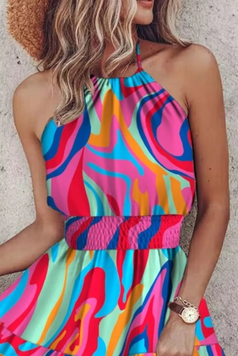 Paisley Print Halter Neck Mini Dress-Krush Kandy, Women's Online Fashion Boutique Located in Phoenix, Arizona (Scottsdale Area)