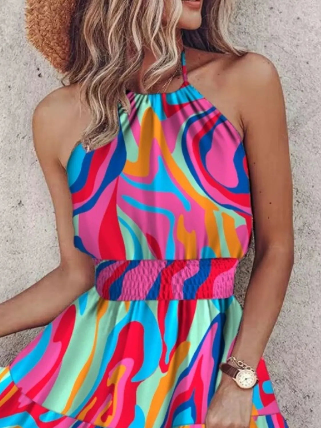 Paisley Print Halter Neck Mini Dress-Krush Kandy, Women's Online Fashion Boutique Located in Phoenix, Arizona (Scottsdale Area)