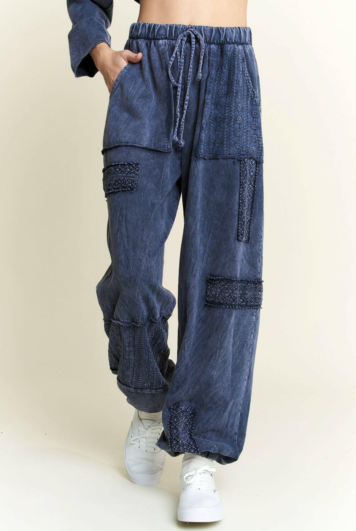 MineralWash Eyelet detailed Boho Joggers-Krush Kandy, Women's Online Fashion Boutique Located in Phoenix, Arizona (Scottsdale Area)