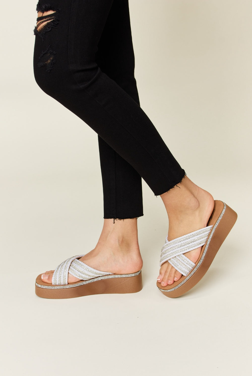 Rhinestone Platform Wedge Sandals-Krush Kandy, Women's Online Fashion Boutique Located in Phoenix, Arizona (Scottsdale Area)