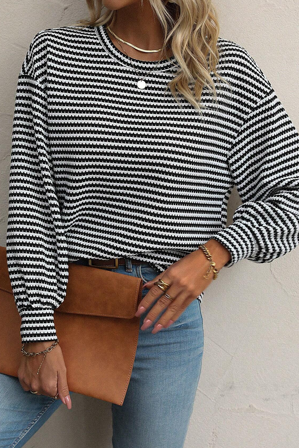 Classic Stripe Oversized Sweater-Tops-Krush Kandy, Women's Online Fashion Boutique Located in Phoenix, Arizona (Scottsdale Area)
