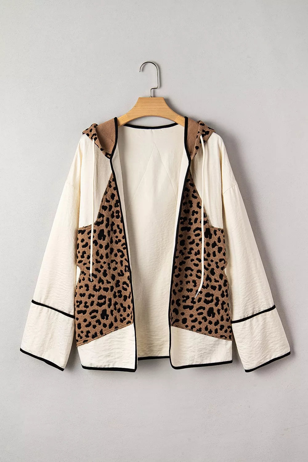 Drawstring Leopard Long Sleeve Hooded Jacket-Jacket-Krush Kandy, Women's Online Fashion Boutique Located in Phoenix, Arizona (Scottsdale Area)