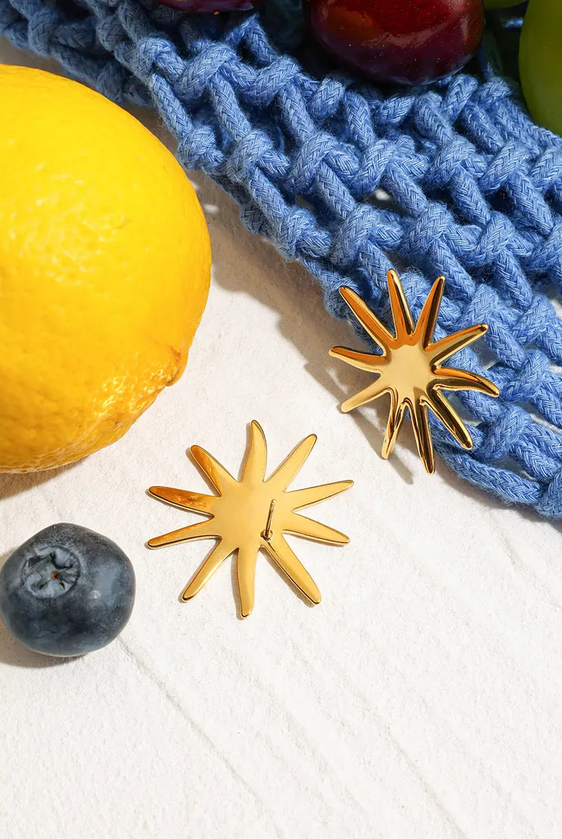 18K Gold-Plated Starburst Stud Earrings-Earrings-Krush Kandy, Women's Online Fashion Boutique Located in Phoenix, Arizona (Scottsdale Area)