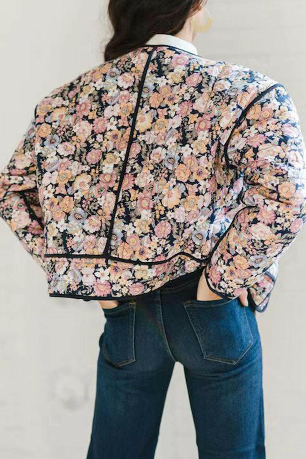 Floral Button Up Long Sleeve Winter Coat-Krush Kandy, Women's Online Fashion Boutique Located in Phoenix, Arizona (Scottsdale Area)