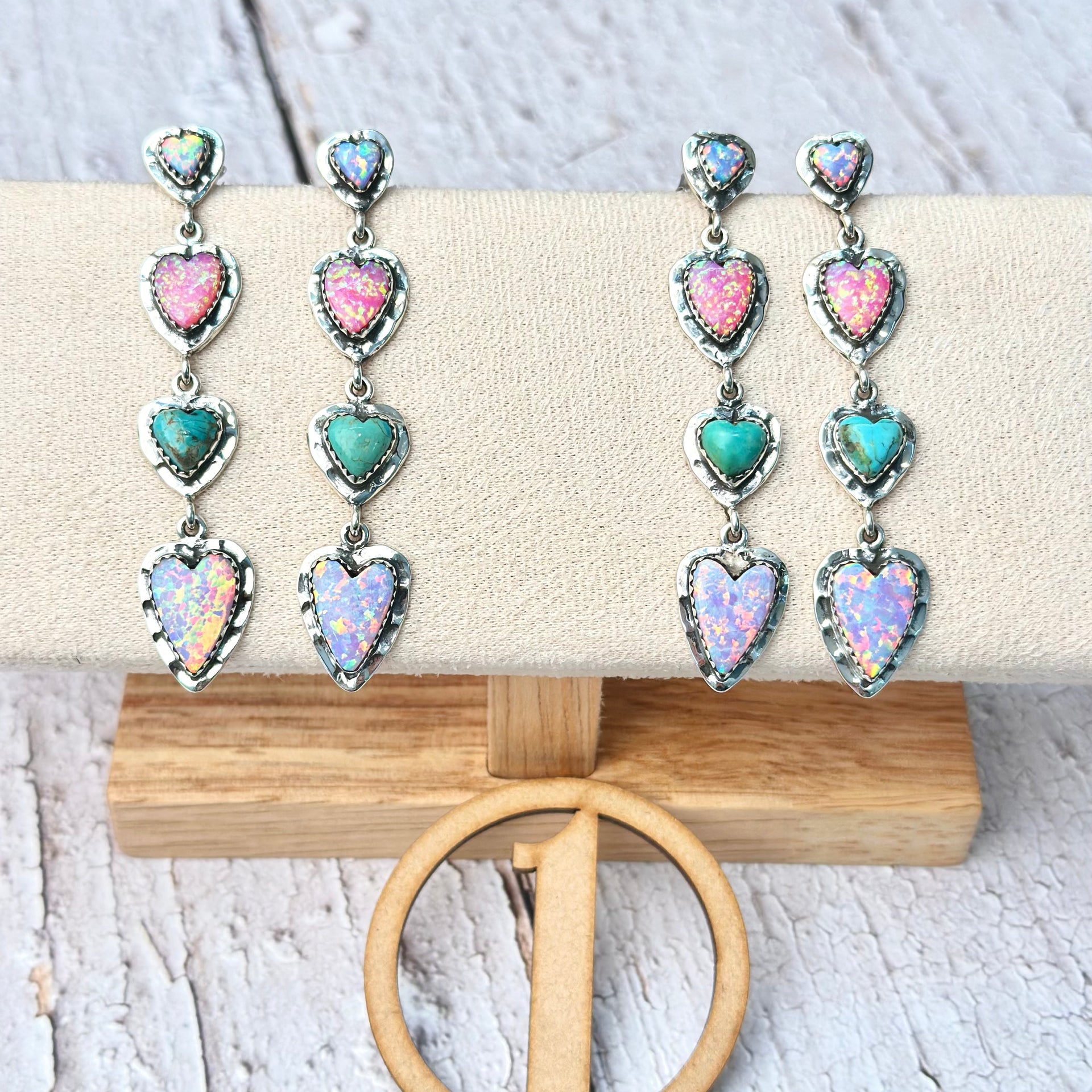 One Of A Kind Heart Drop Earrings-Stud Earrings-Krush Kandy, Women's Online Fashion Boutique Located in Phoenix, Arizona (Scottsdale Area)