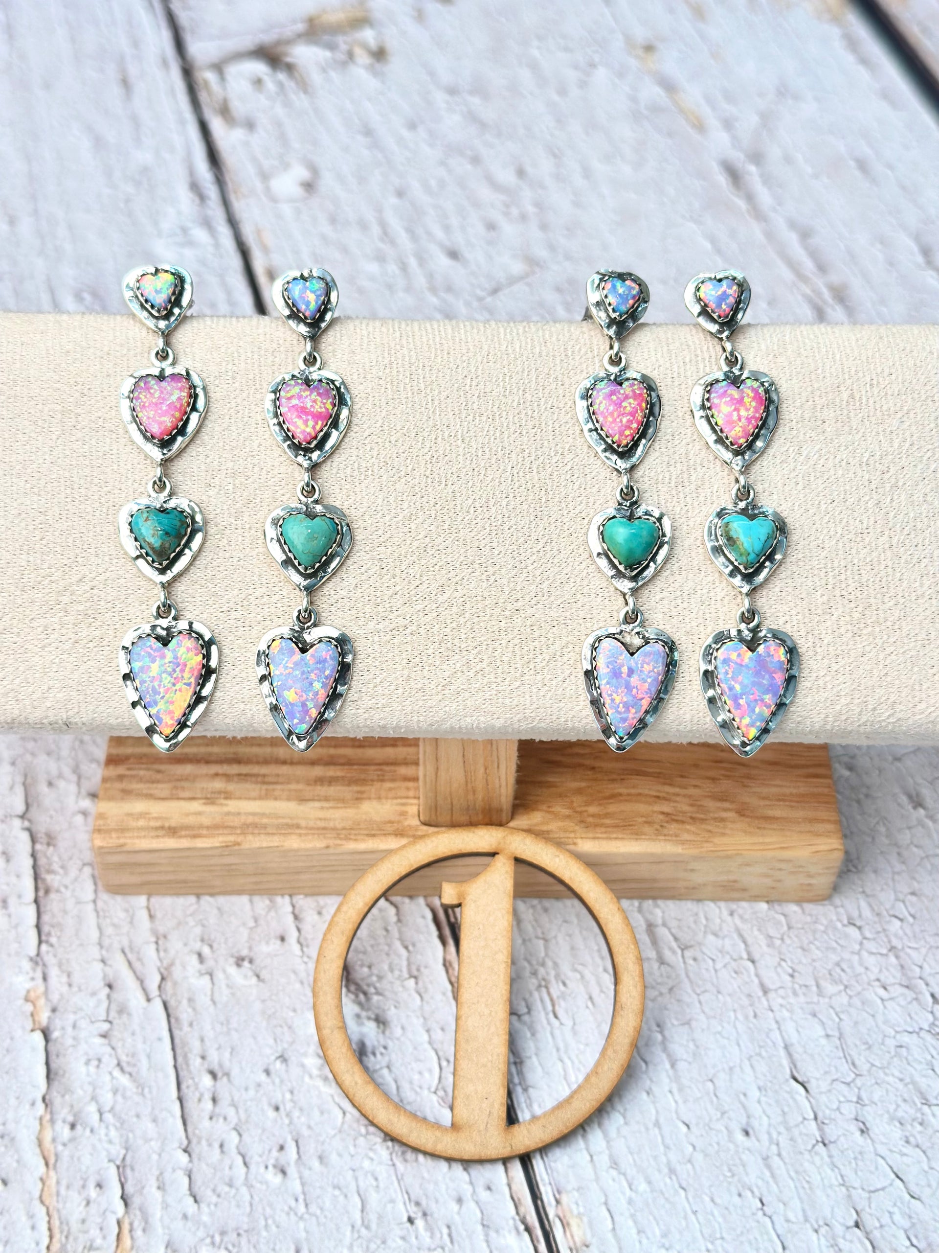 One Of A Kind Heart Drop Earrings-Stud Earrings-Krush Kandy, Women's Online Fashion Boutique Located in Phoenix, Arizona (Scottsdale Area)