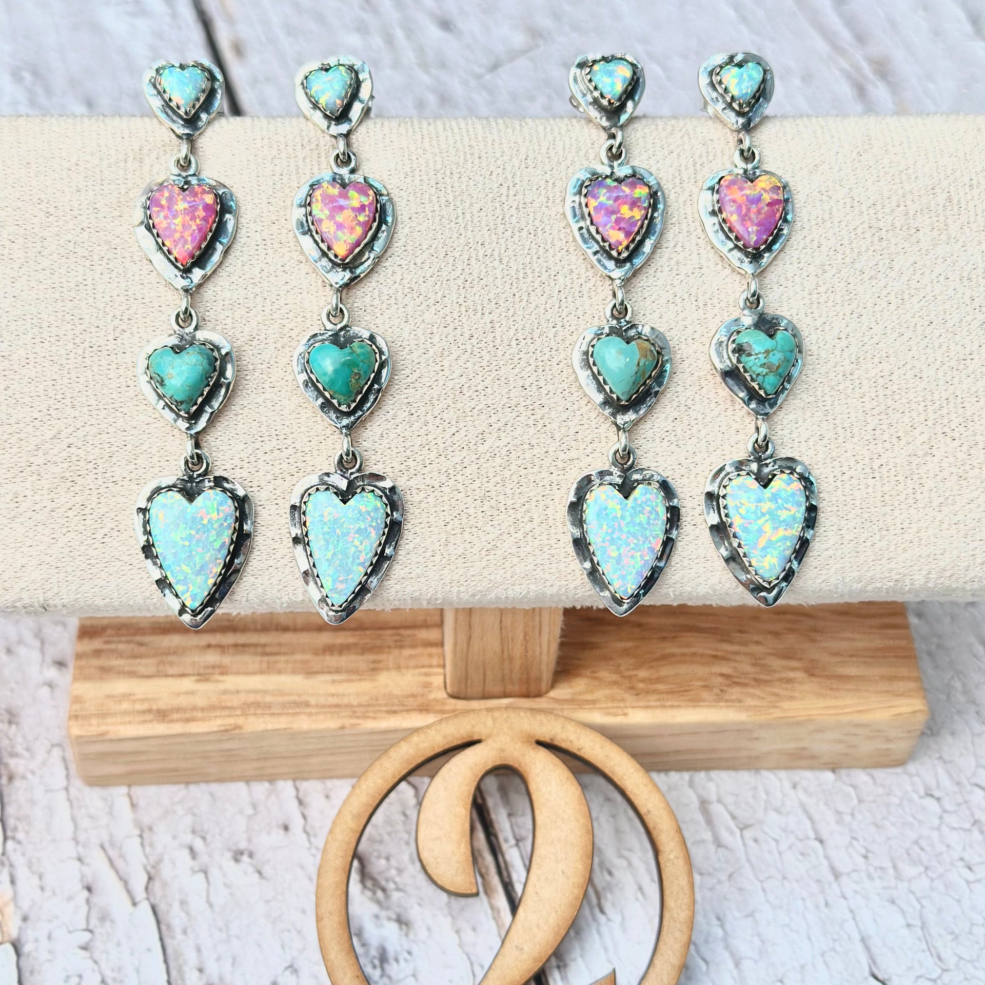 One Of A Kind Heart Drop Earrings-Stud Earrings-Krush Kandy, Women's Online Fashion Boutique Located in Phoenix, Arizona (Scottsdale Area)